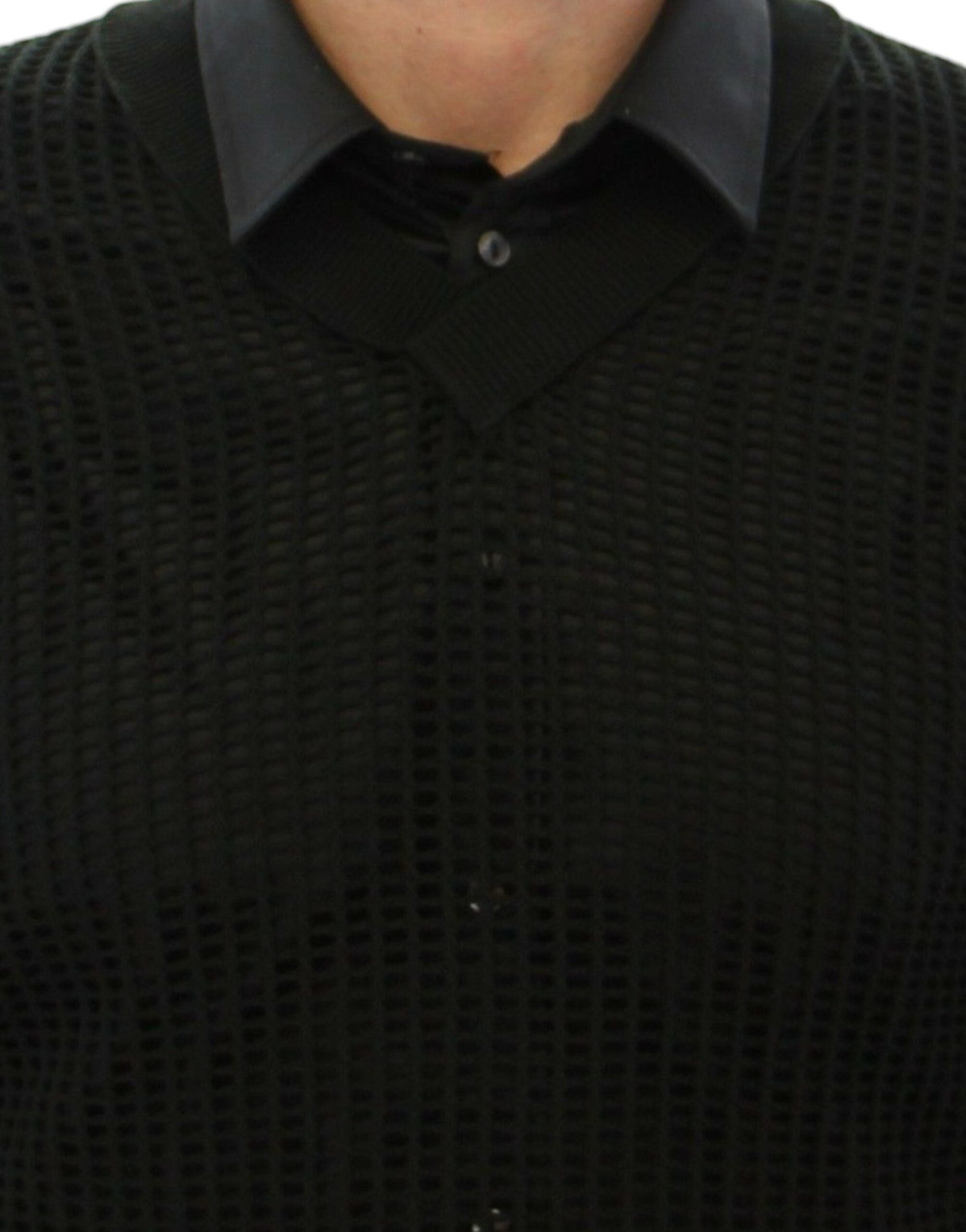 Elegant V-Neck Dark Green Knitted Sweater - ventzia