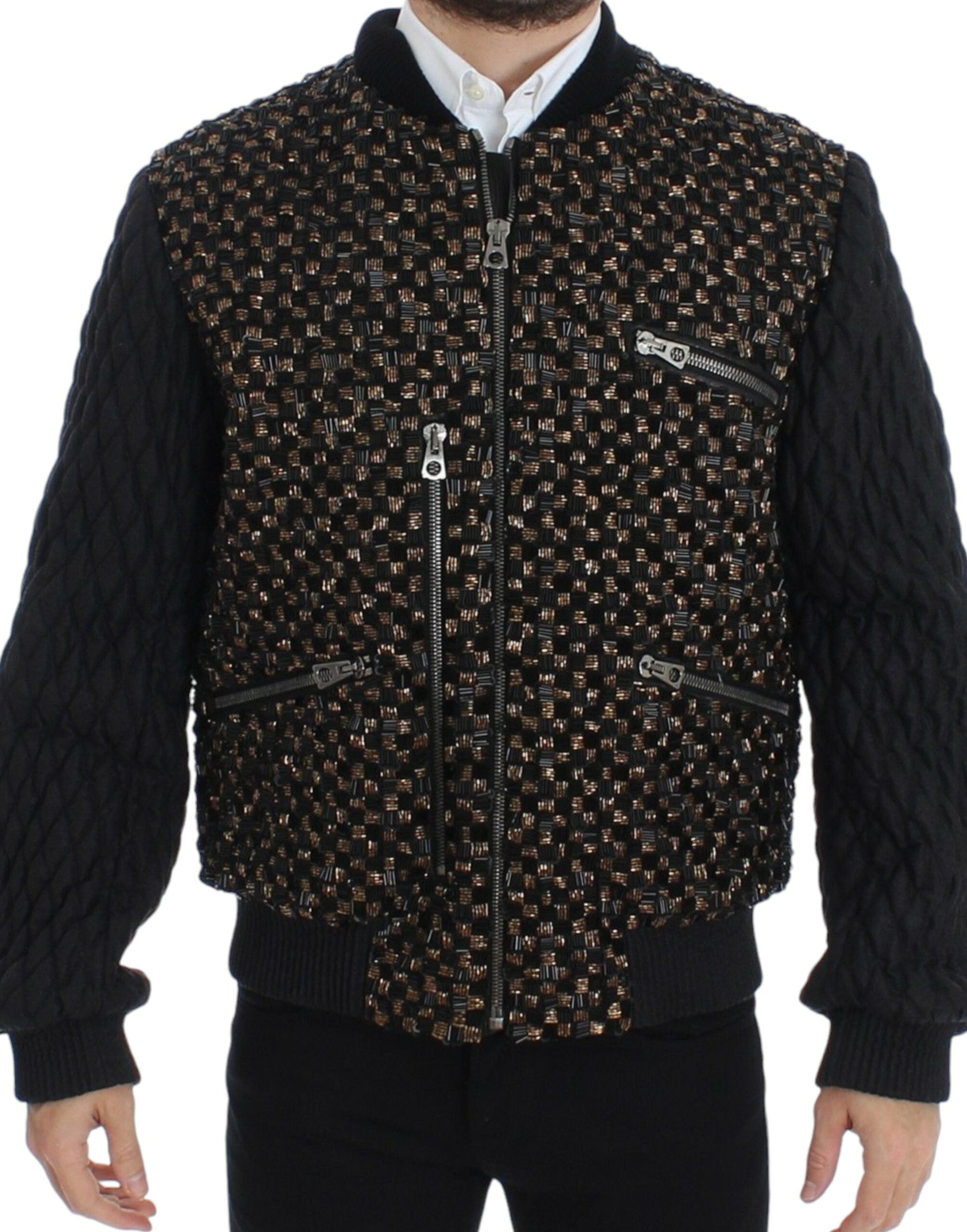Elegant Black Sequined Designer Jacket - ventzia