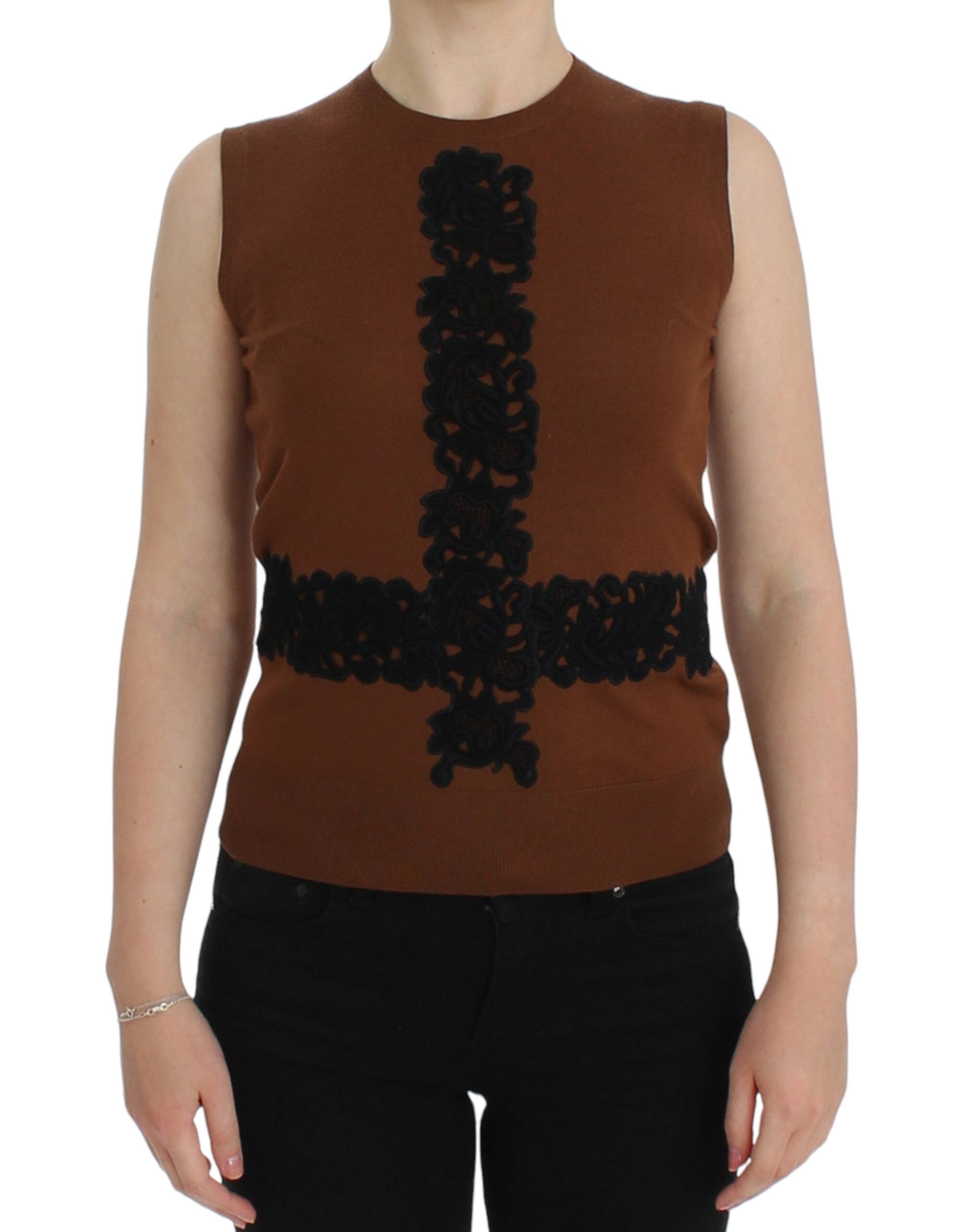 Timeless Wool and Lace Sleeveless Vest - ventzia