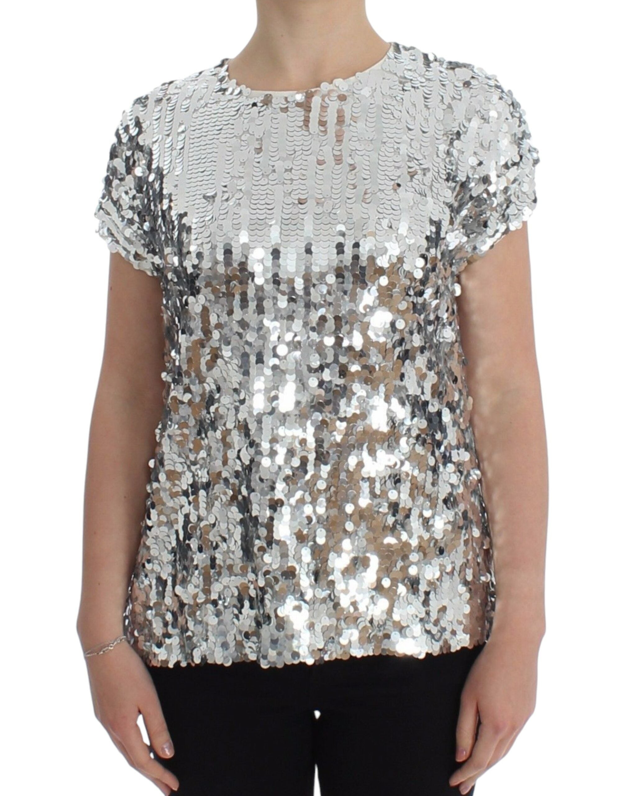 Enchanted Sicily Sequined Evening Blouse - ventzia