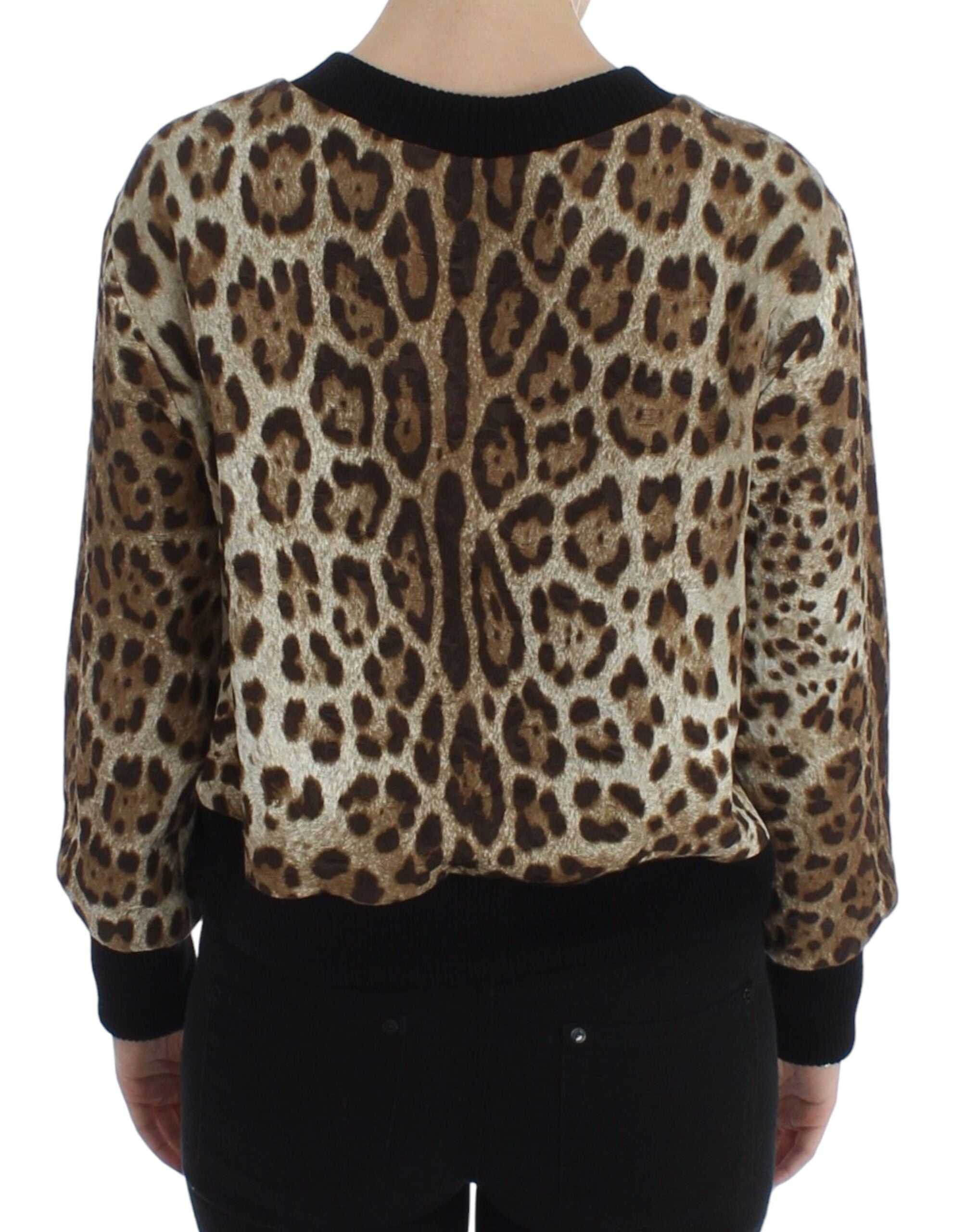 Elegant Leopard Print Short Sweater Top - ventzia
