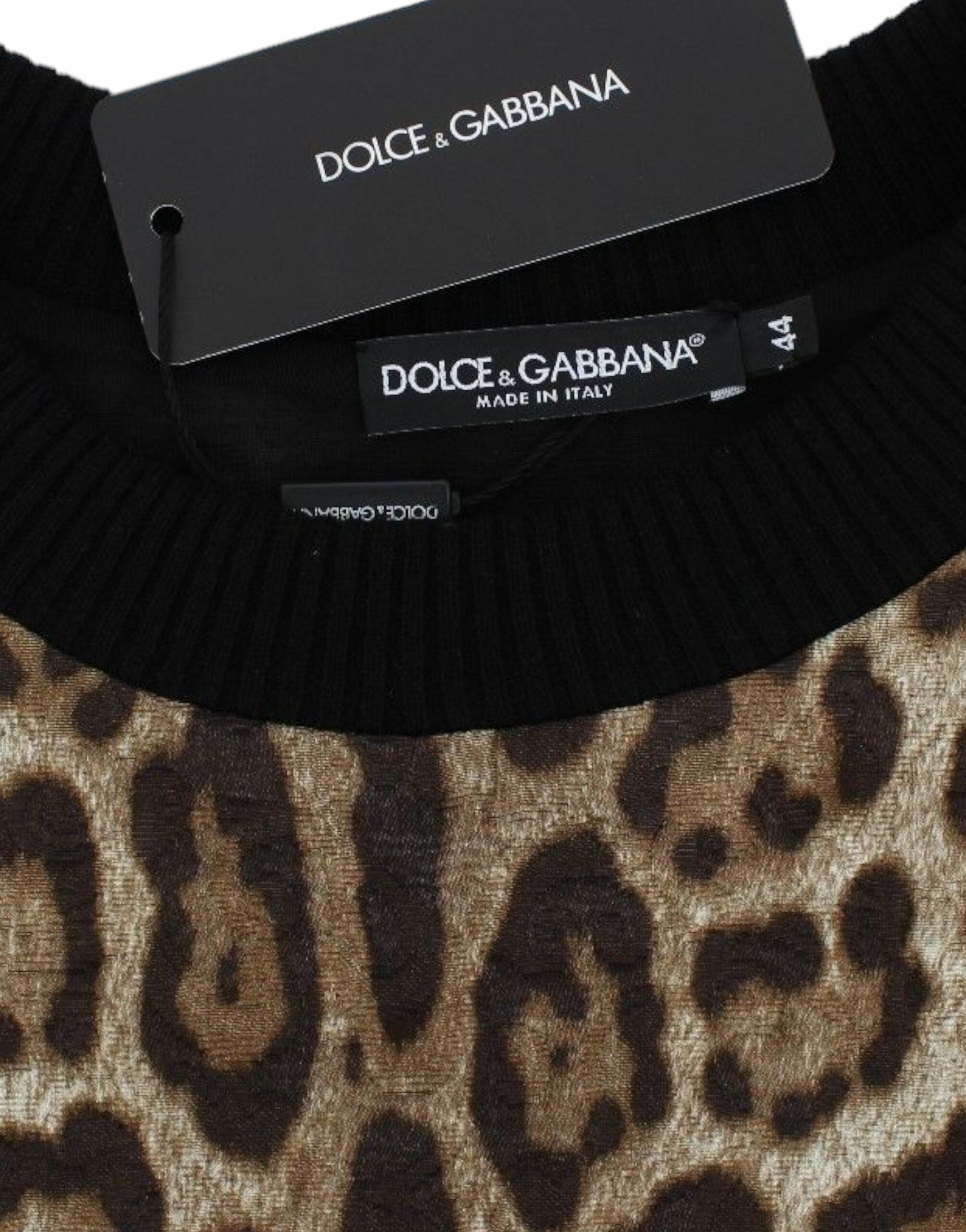 Elegant Leopard Print Short Sweater Top - ventzia