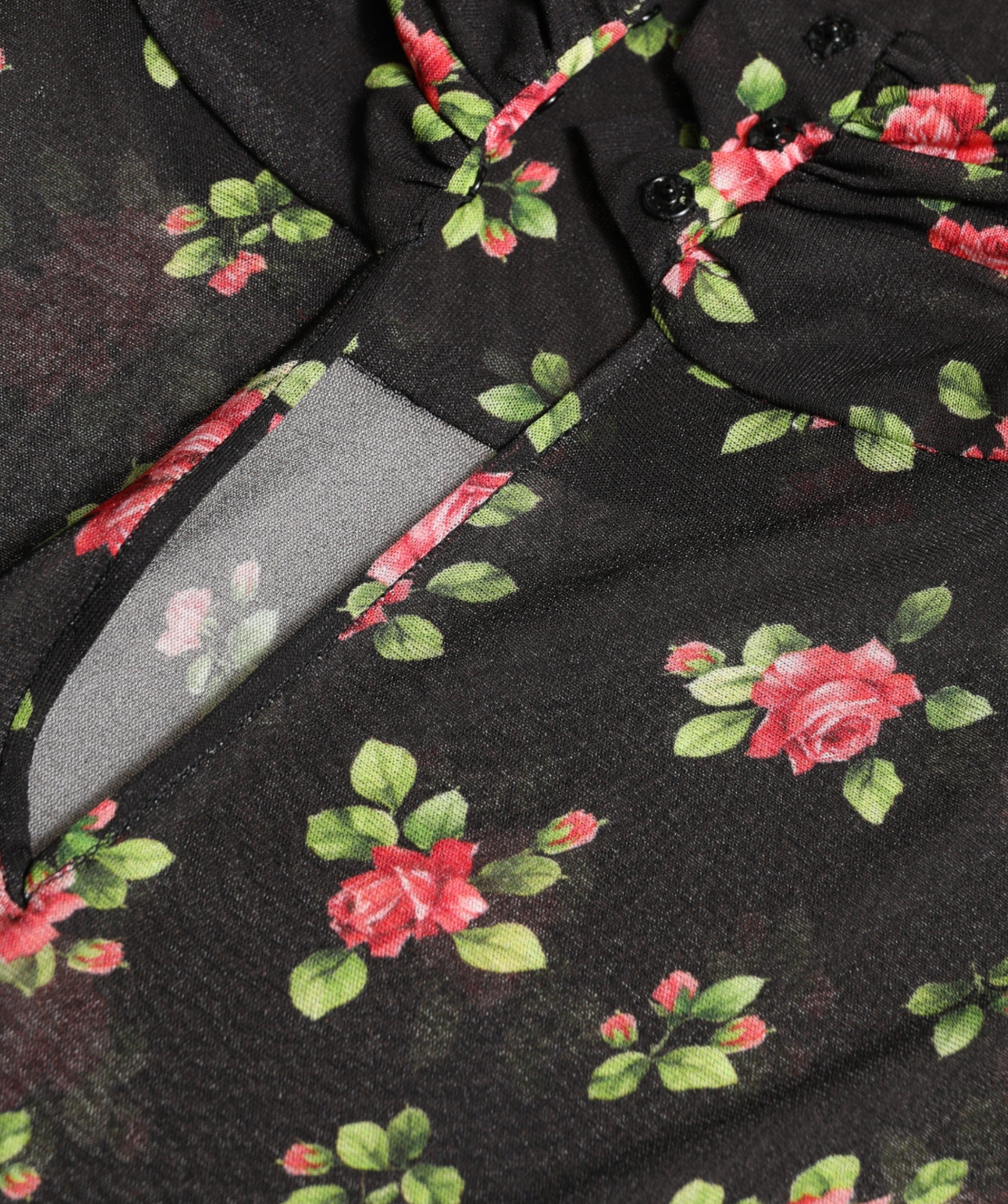 Black Floral Cut Out Sheath Long Maxi Dress - ventzia