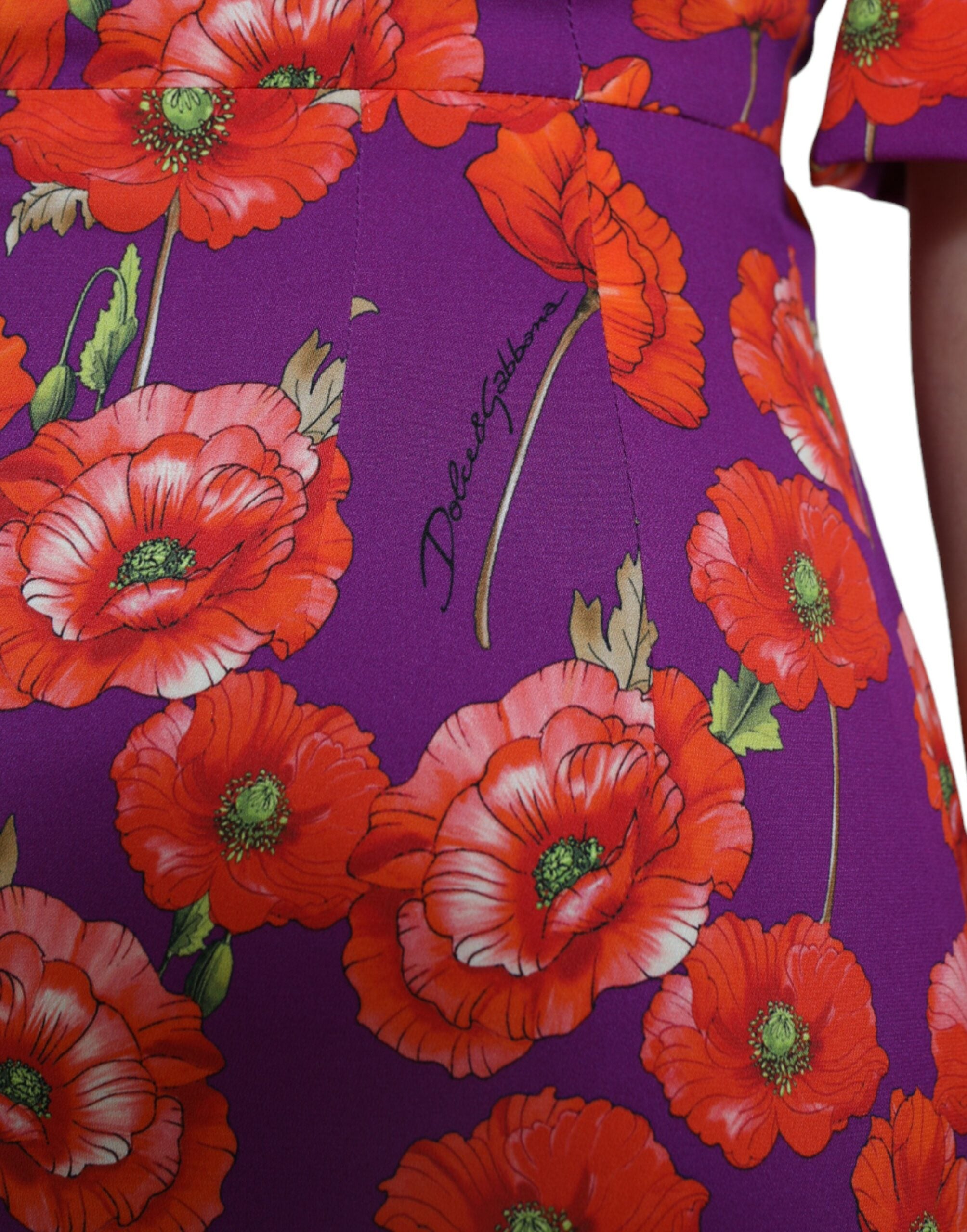 Multicolor Floral Poppy Print Sheath Dress - ventzia