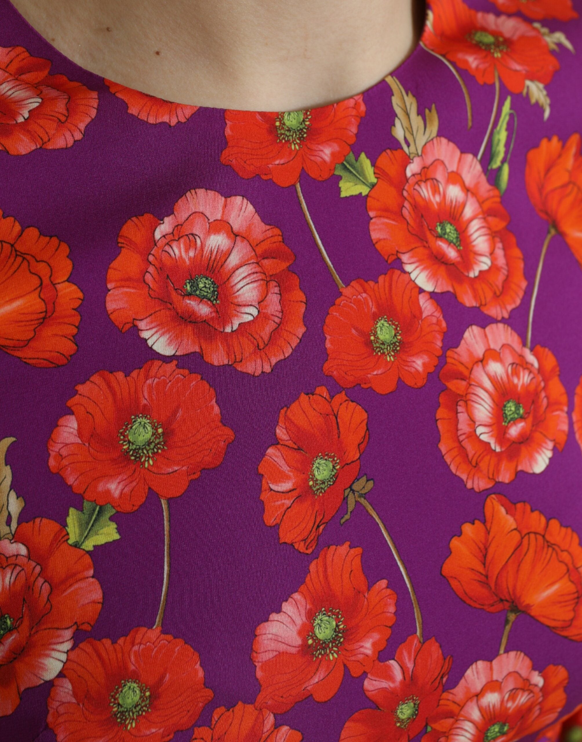 Multicolor Floral Poppy Print Sheath Dress - ventzia