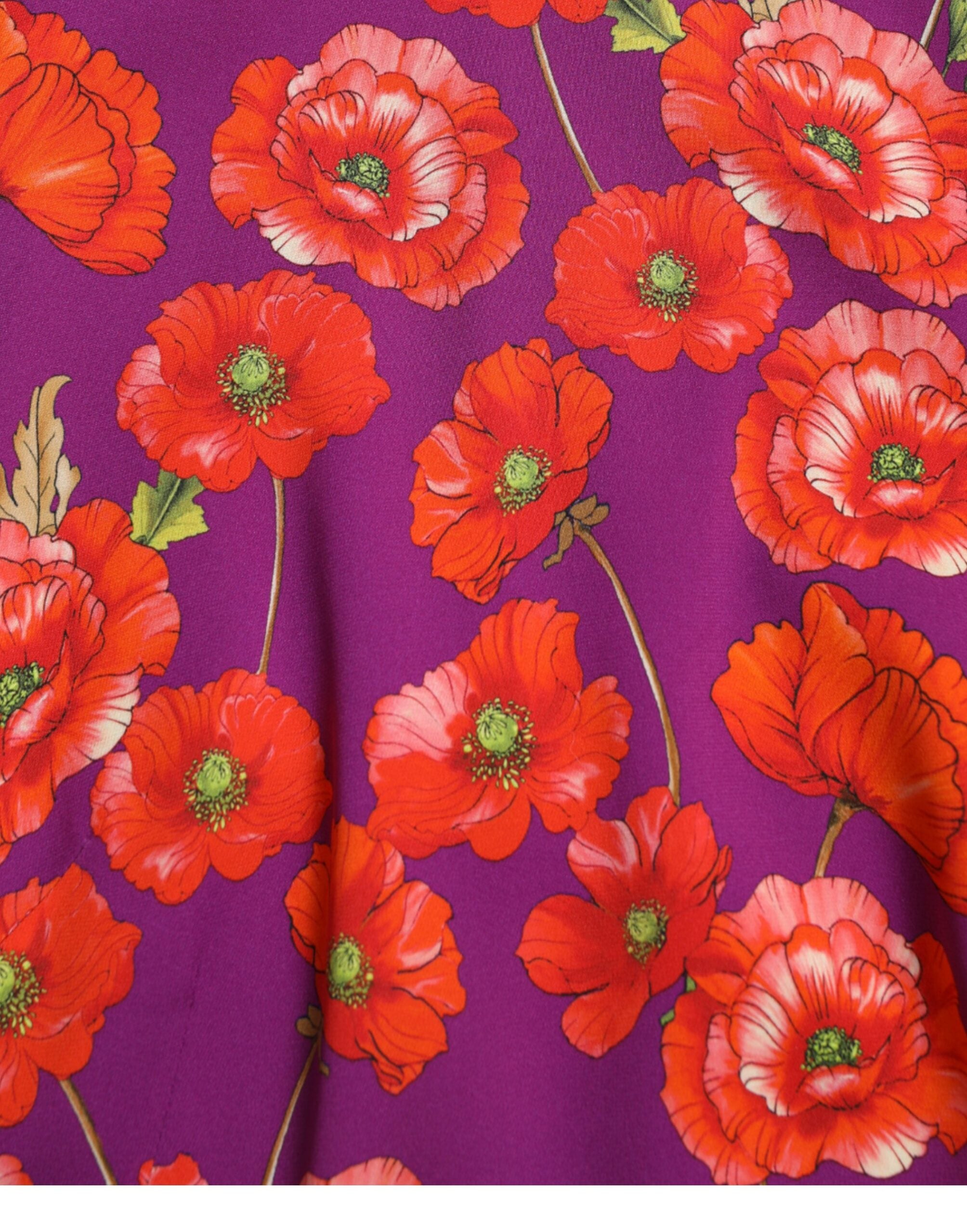 Multicolor Floral Poppy Print Sheath Dress - ventzia