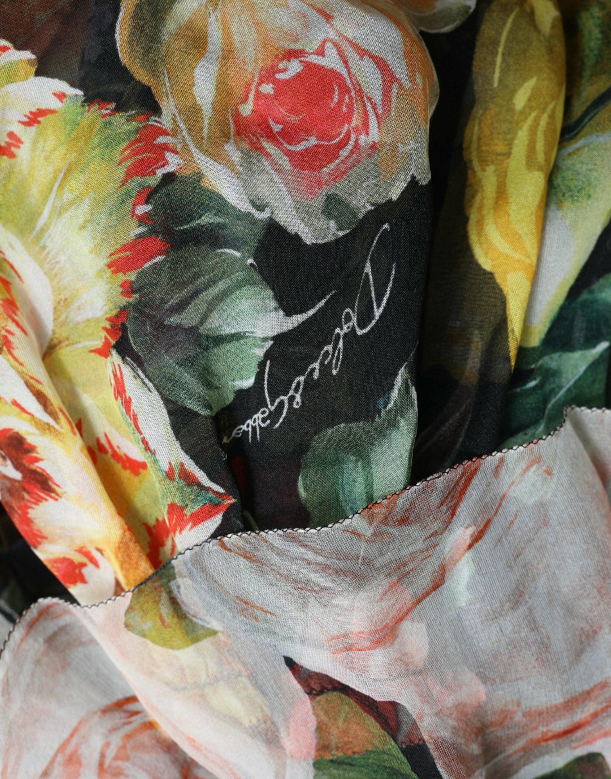 Multicolor Floral Chiffon Tiered Maxi Dress - ventzia