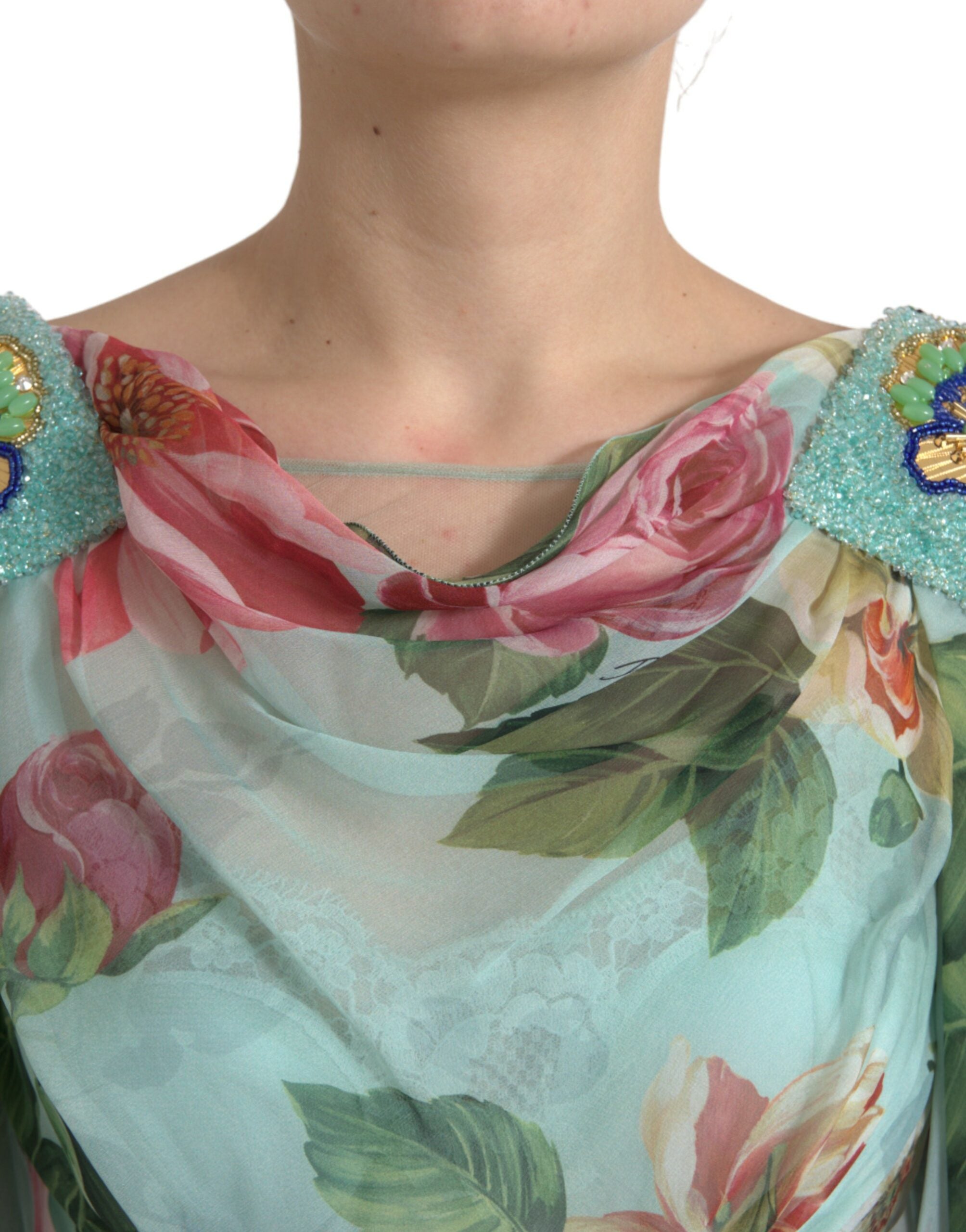 Blue Floral Print Tiered Long Maxi Dress - ventzia