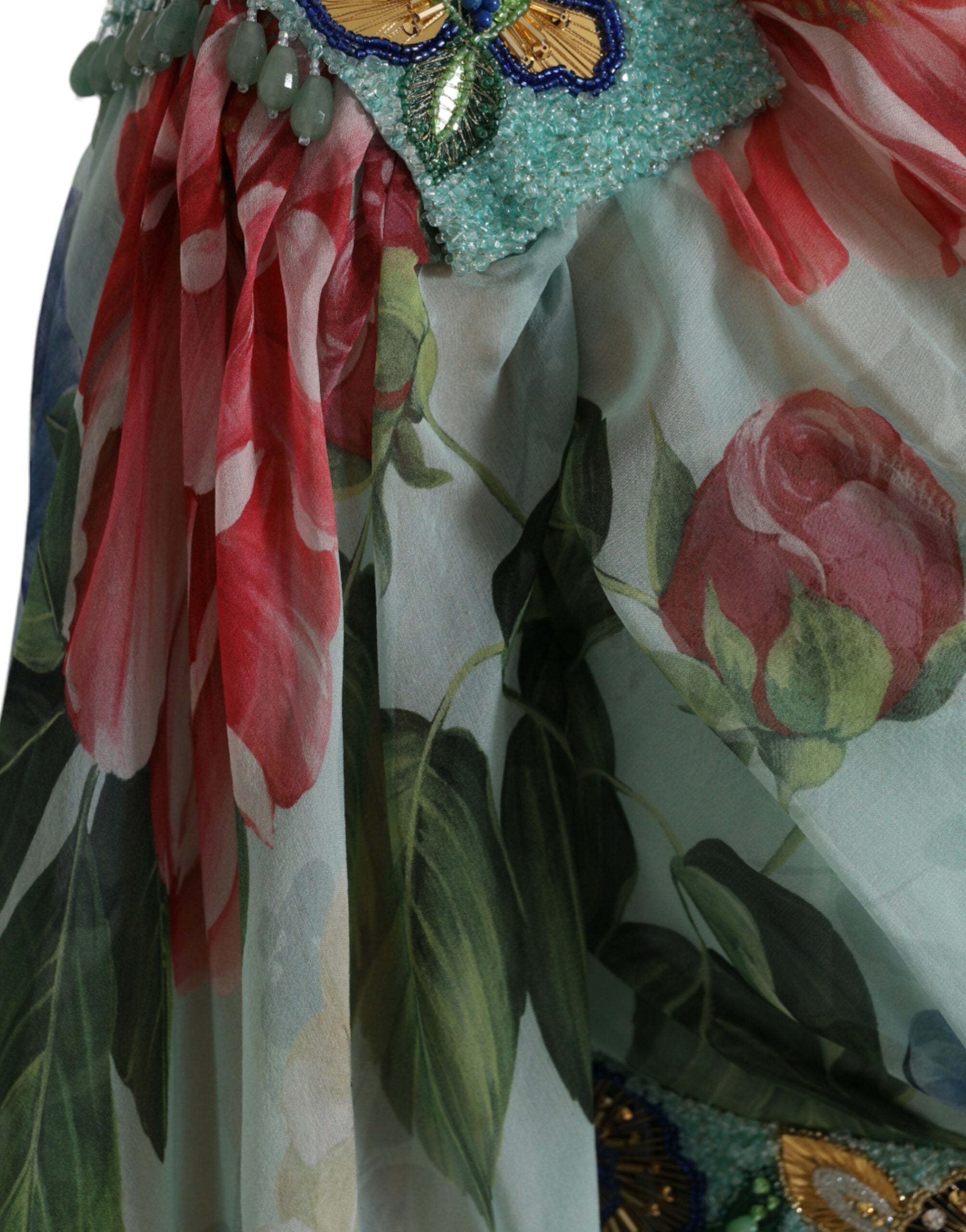 Blue Floral Print Tiered Long Maxi Dress - ventzia