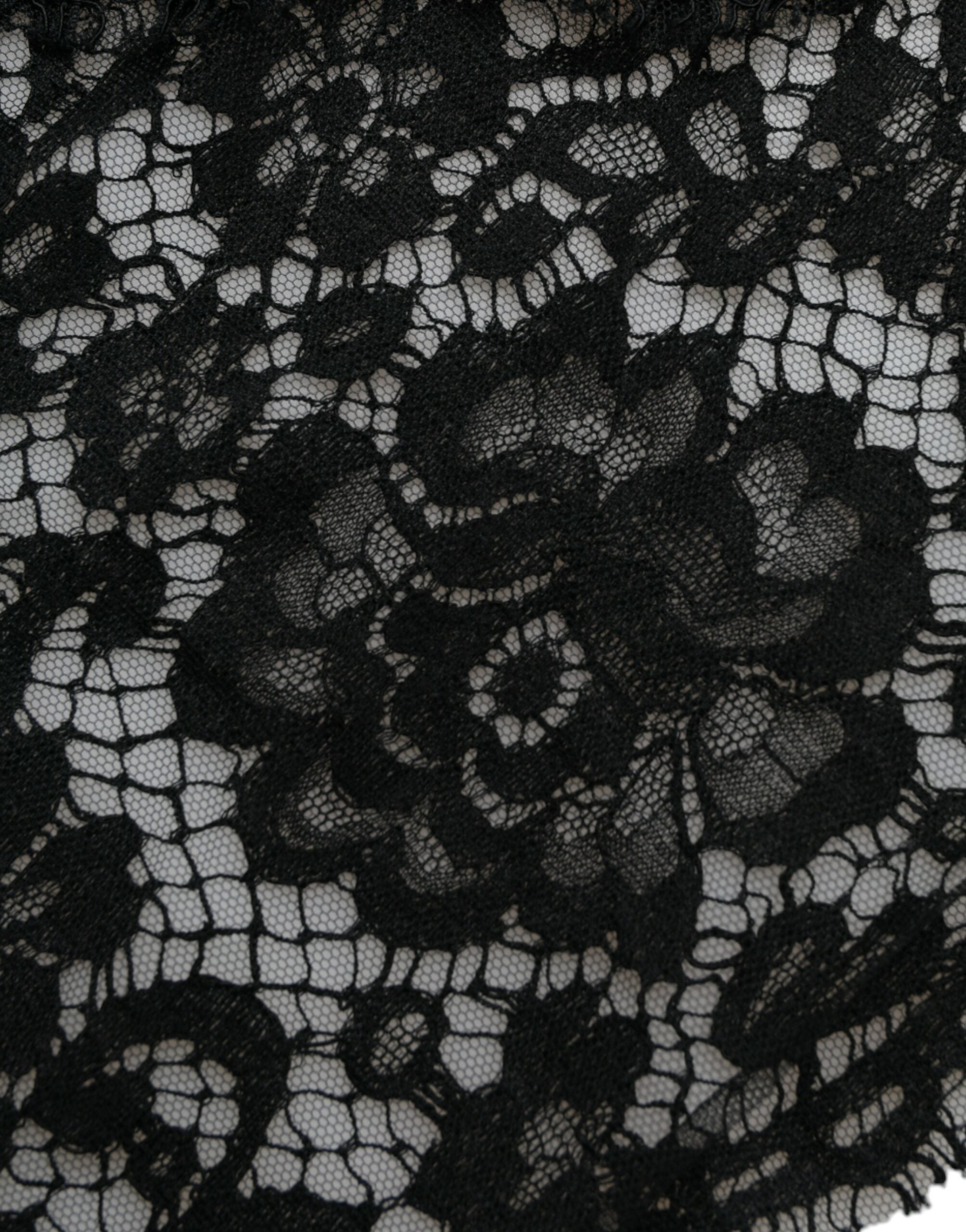 Black Lace Crystal Embellished Sheath Dress - ventzia