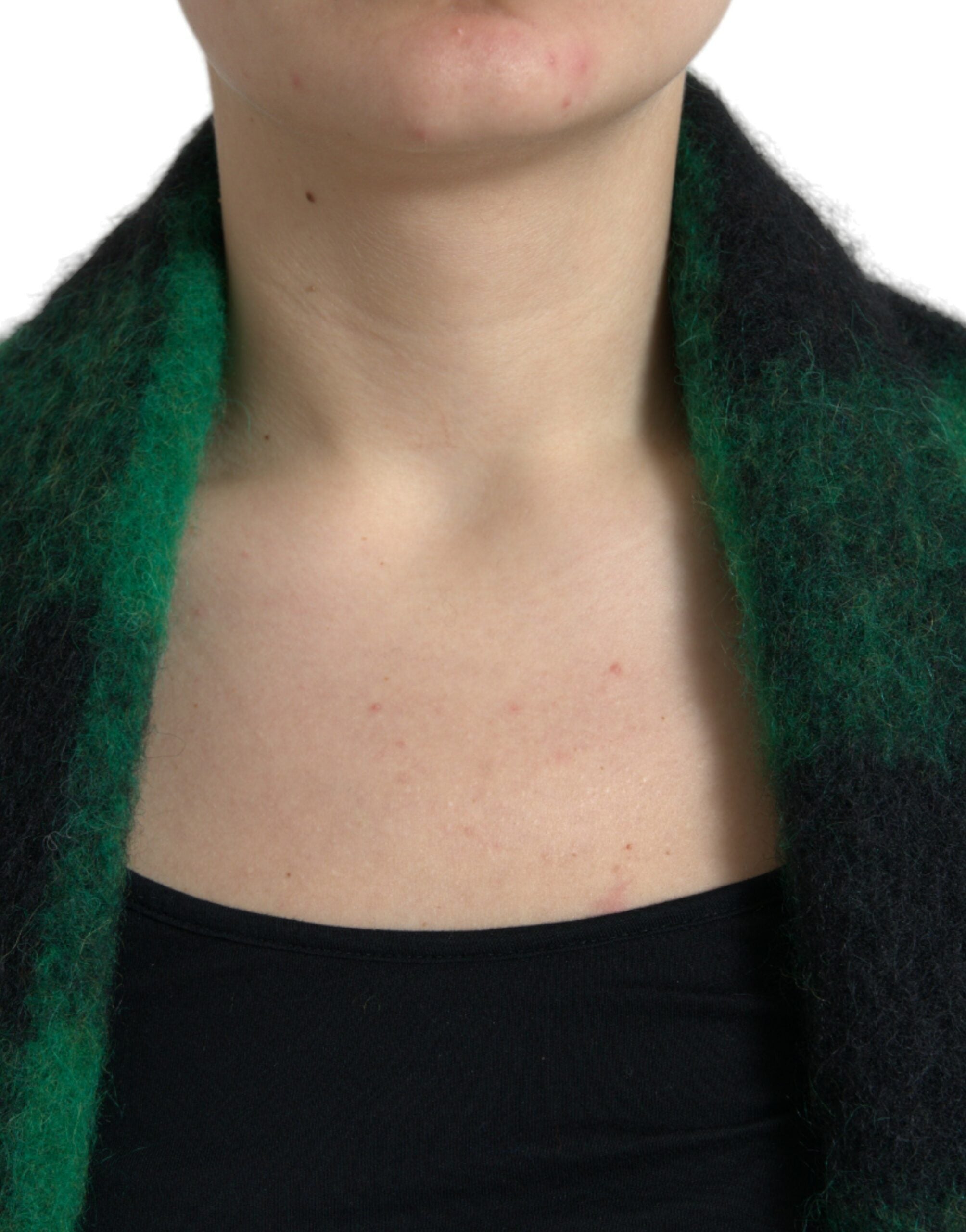 Black Green Buffalo Check Poncho Coat Jacket - ventzia