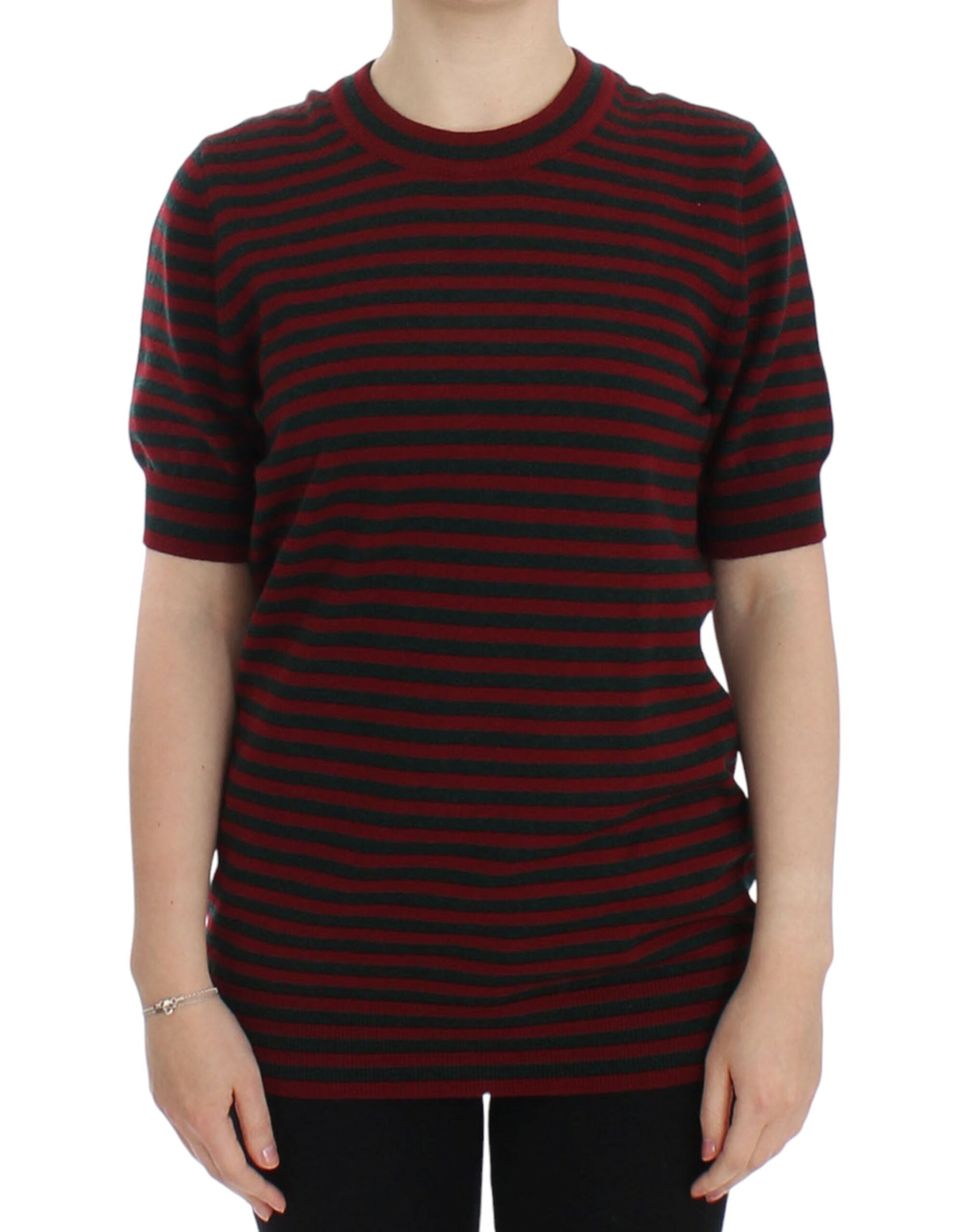 Elegant Striped Cashmere Crewneck Sweater - ventzia