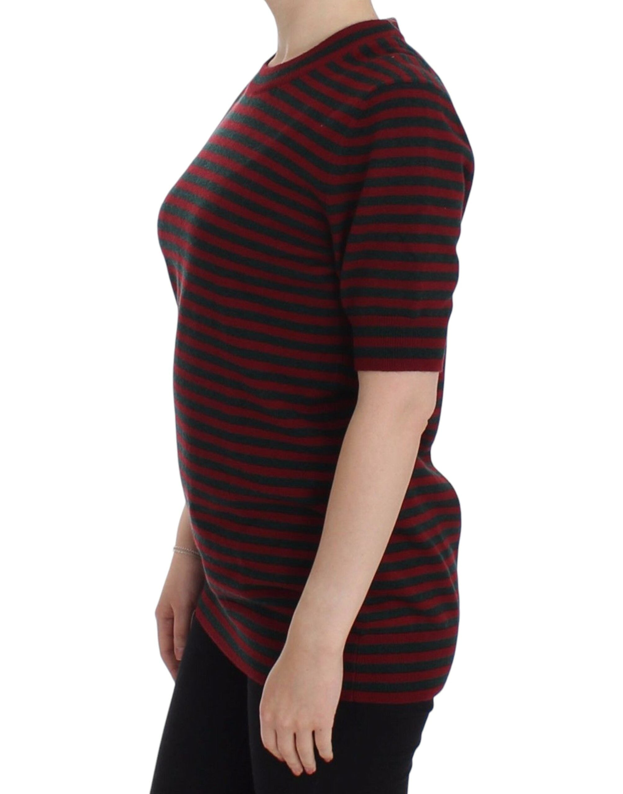 Elegant Striped Cashmere Crewneck Sweater - ventzia