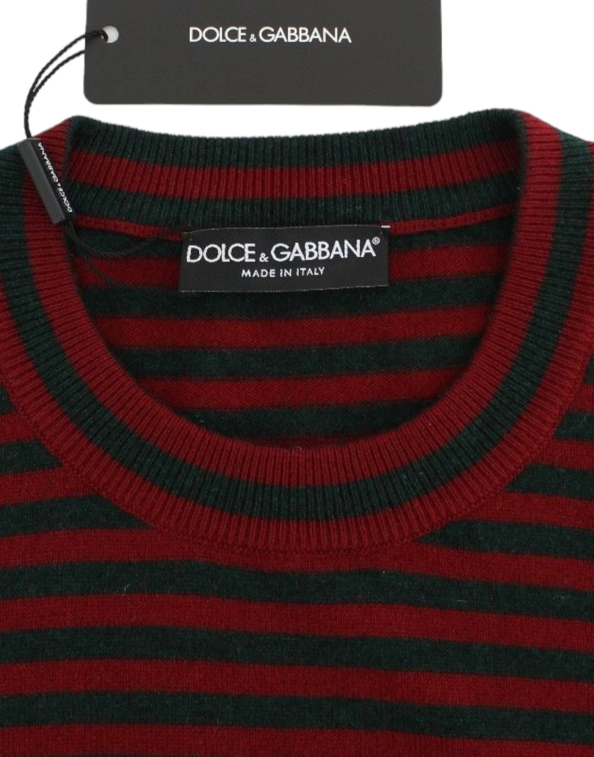 Elegant Striped Cashmere Crewneck Sweater - ventzia