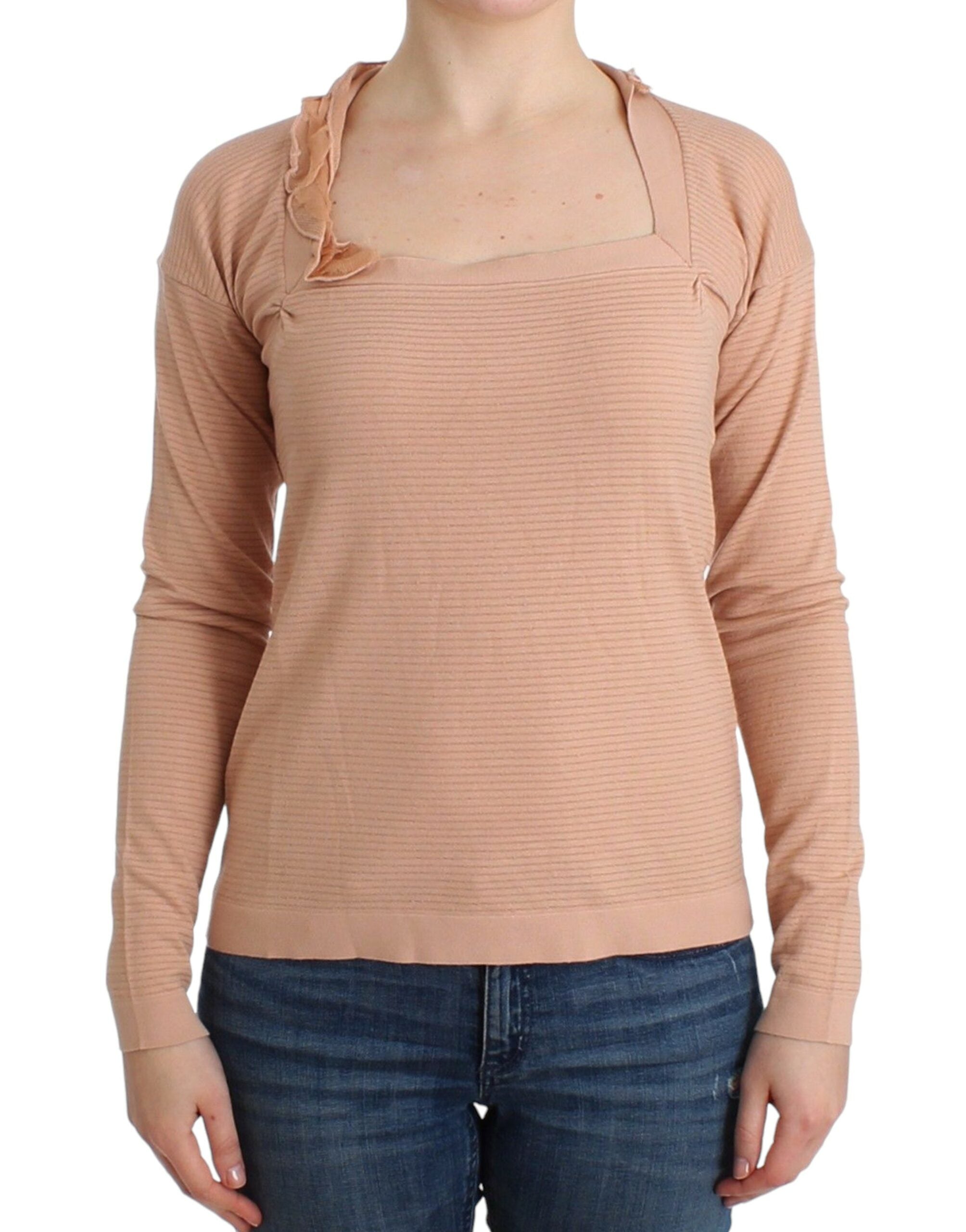 Chic Striped Wool Blend Orange Sweater - ventzia