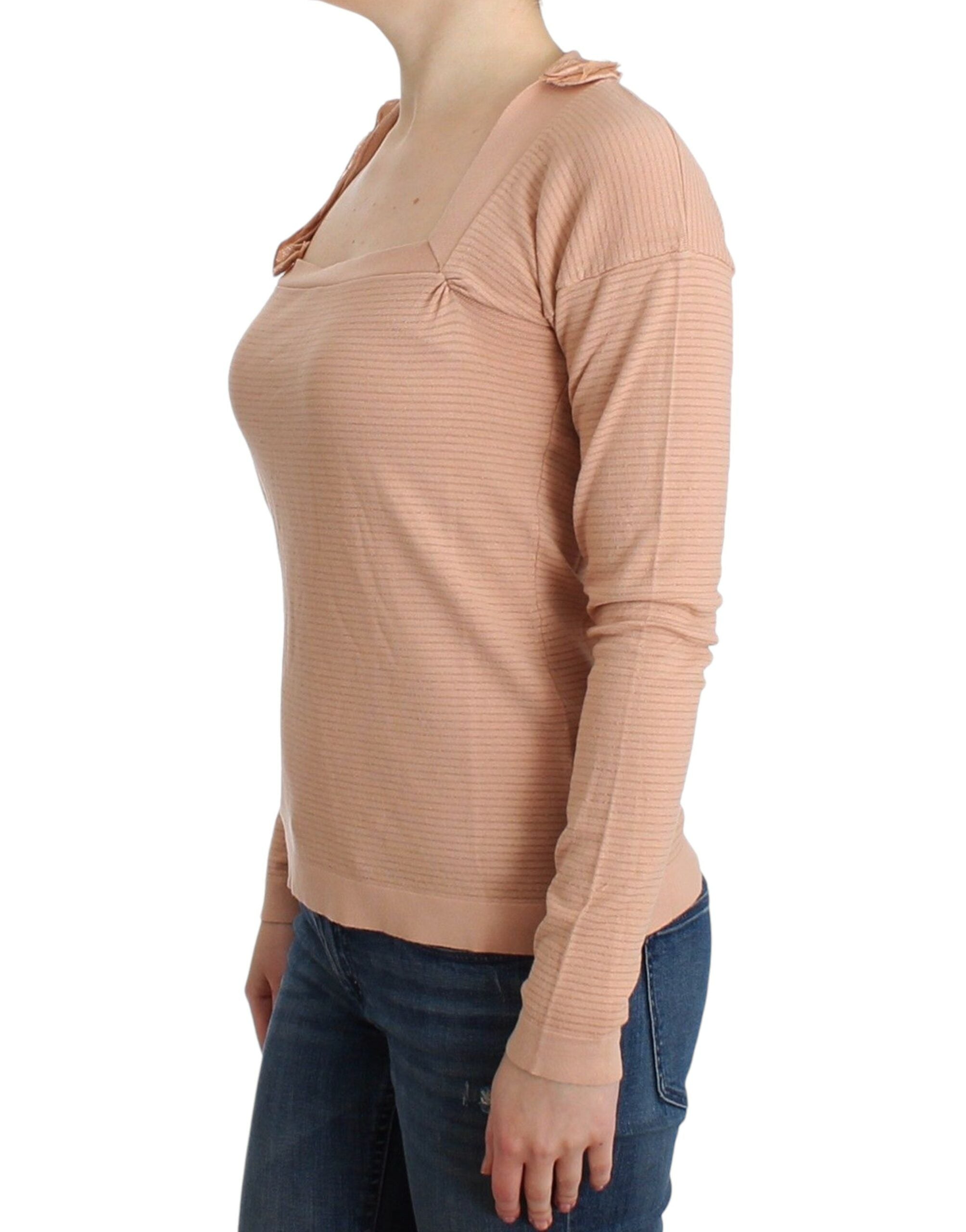 Chic Striped Wool Blend Orange Sweater - ventzia
