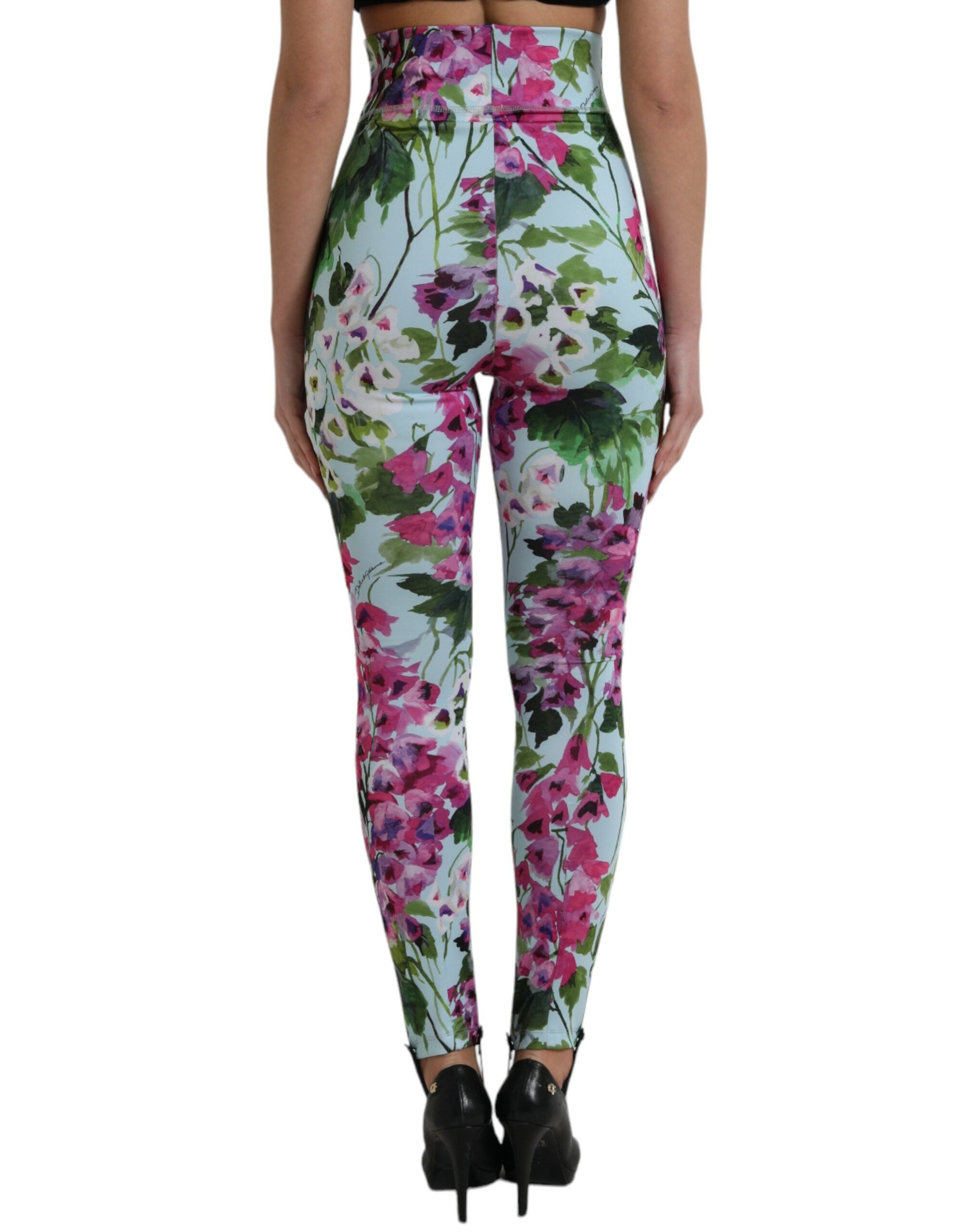 Multicolor Floral High Waist Leggings Pants - ventzia