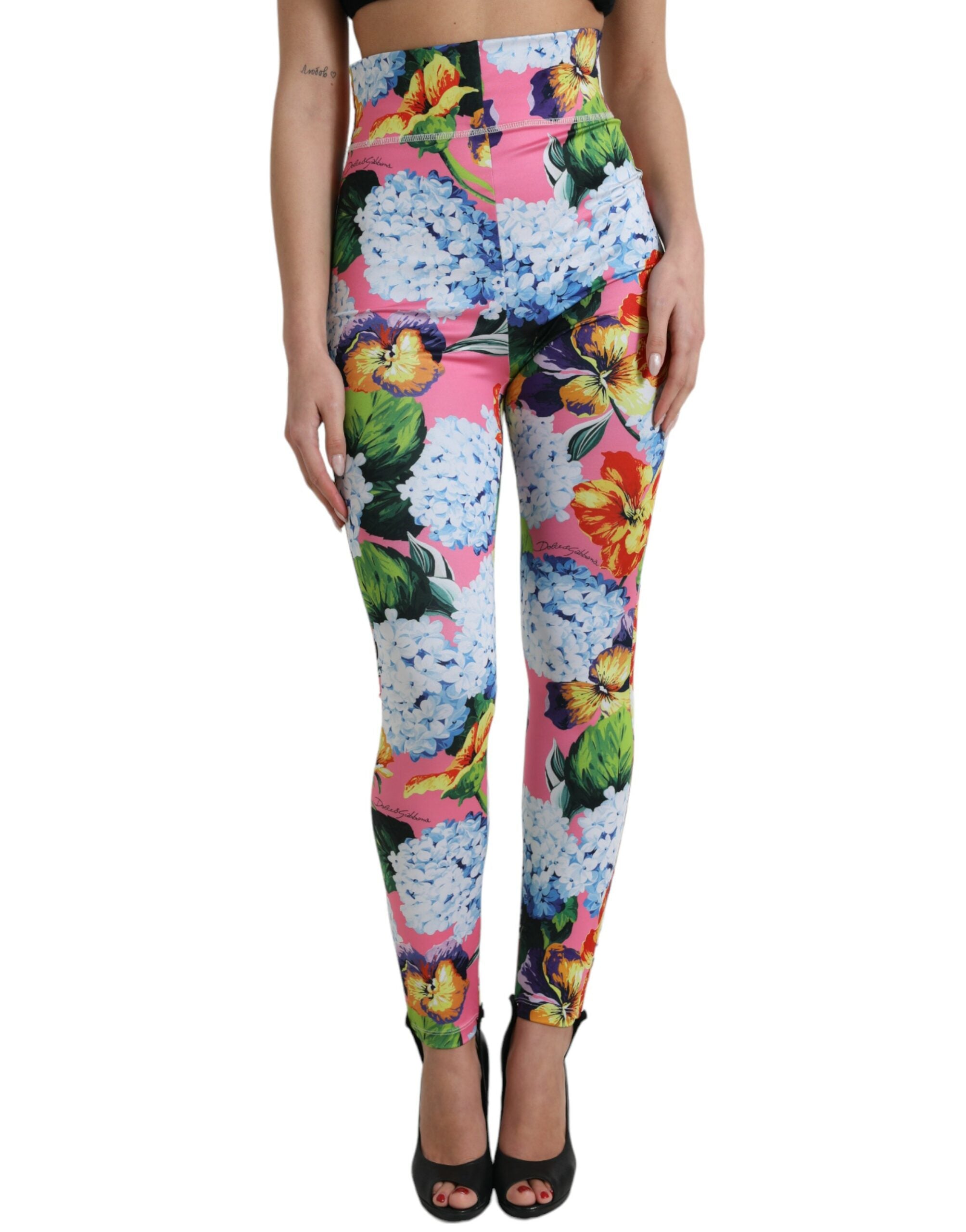 Multicolor Floral High Waist Leggings Pants - ventzia