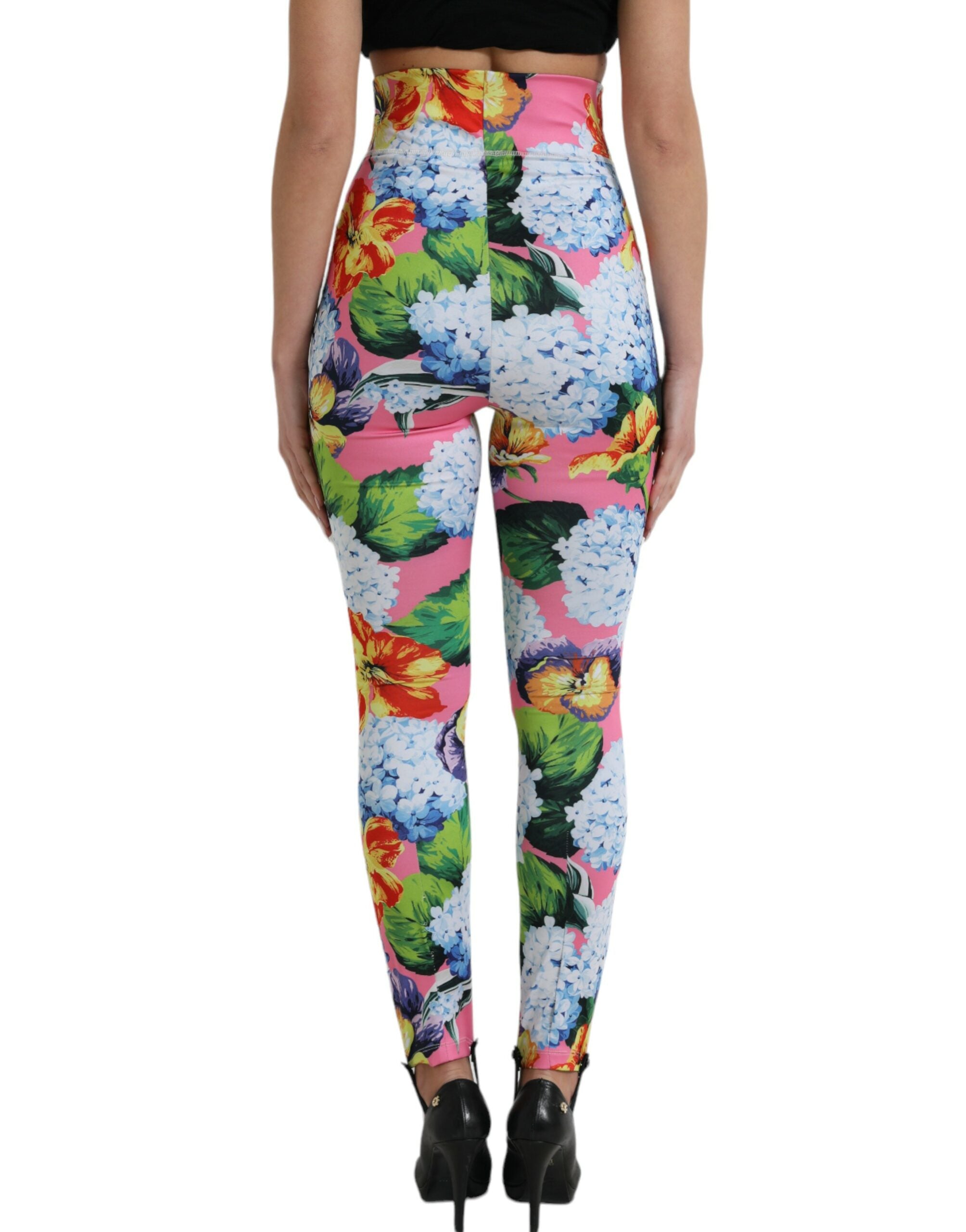 Multicolor Floral High Waist Leggings Pants - ventzia