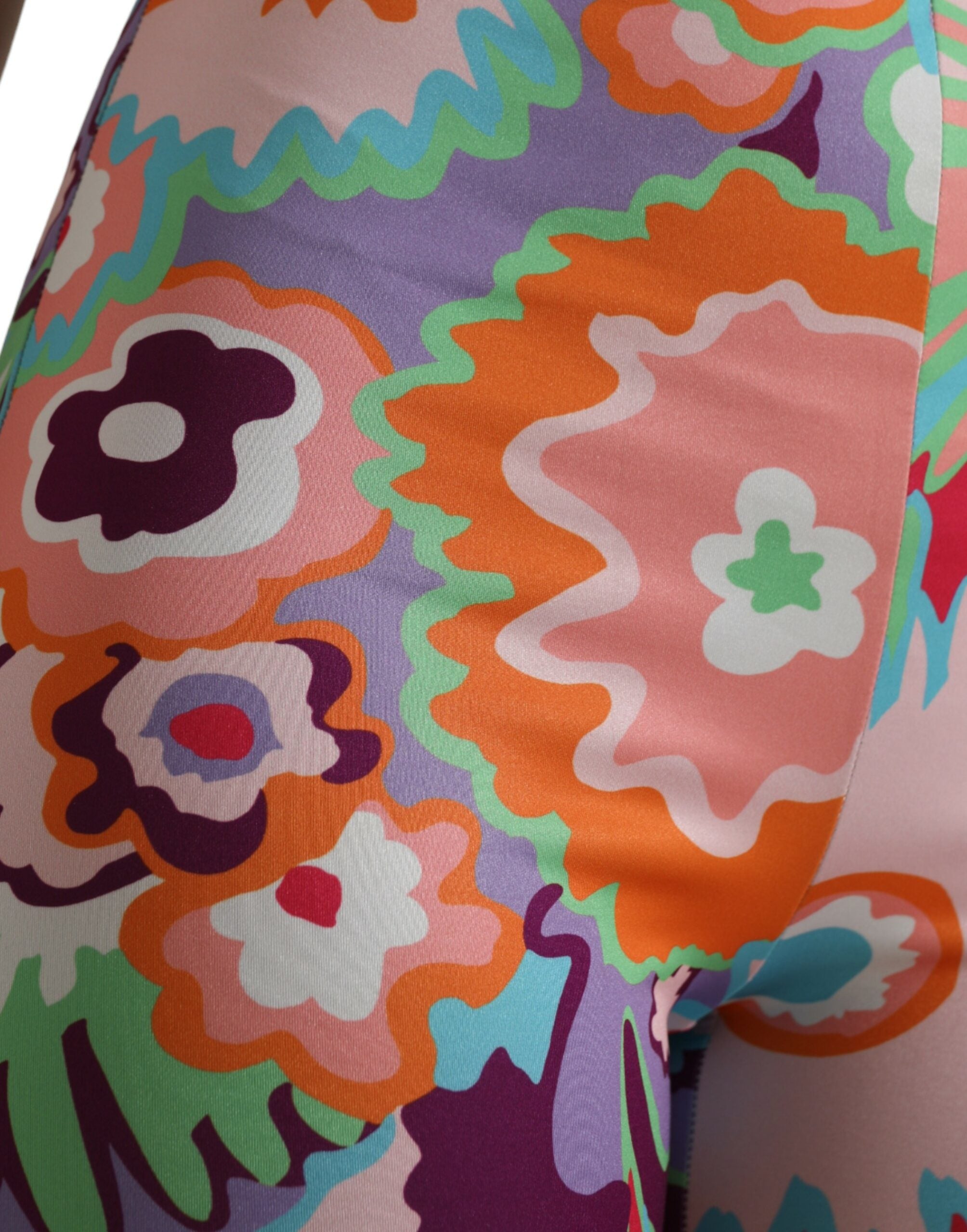 Multicolor Floral High Waist Leggings Pants - ventzia
