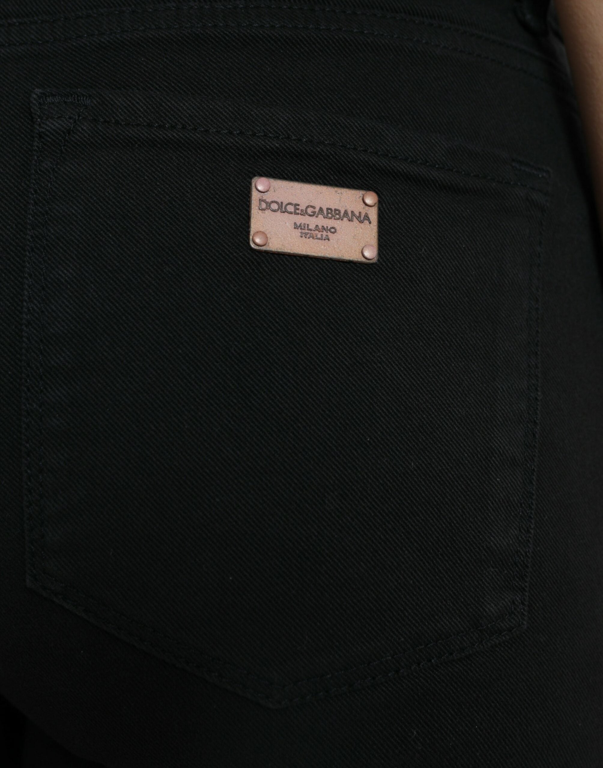 Black Cotton Mid Waist Skinny Denim Jeans - ventzia