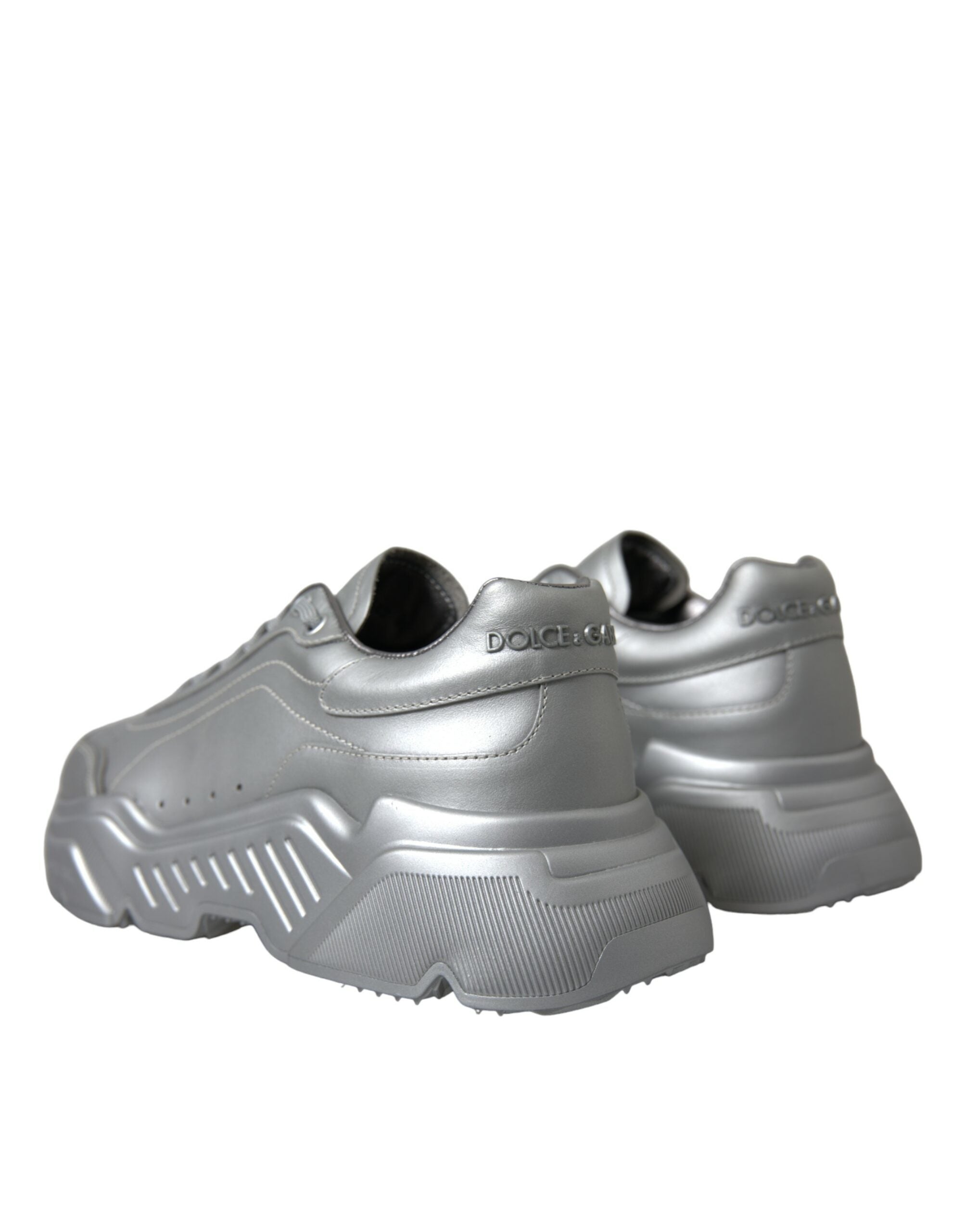Silver DAYMASTER Leather Men Casual Sneakers Shoes - ventzia