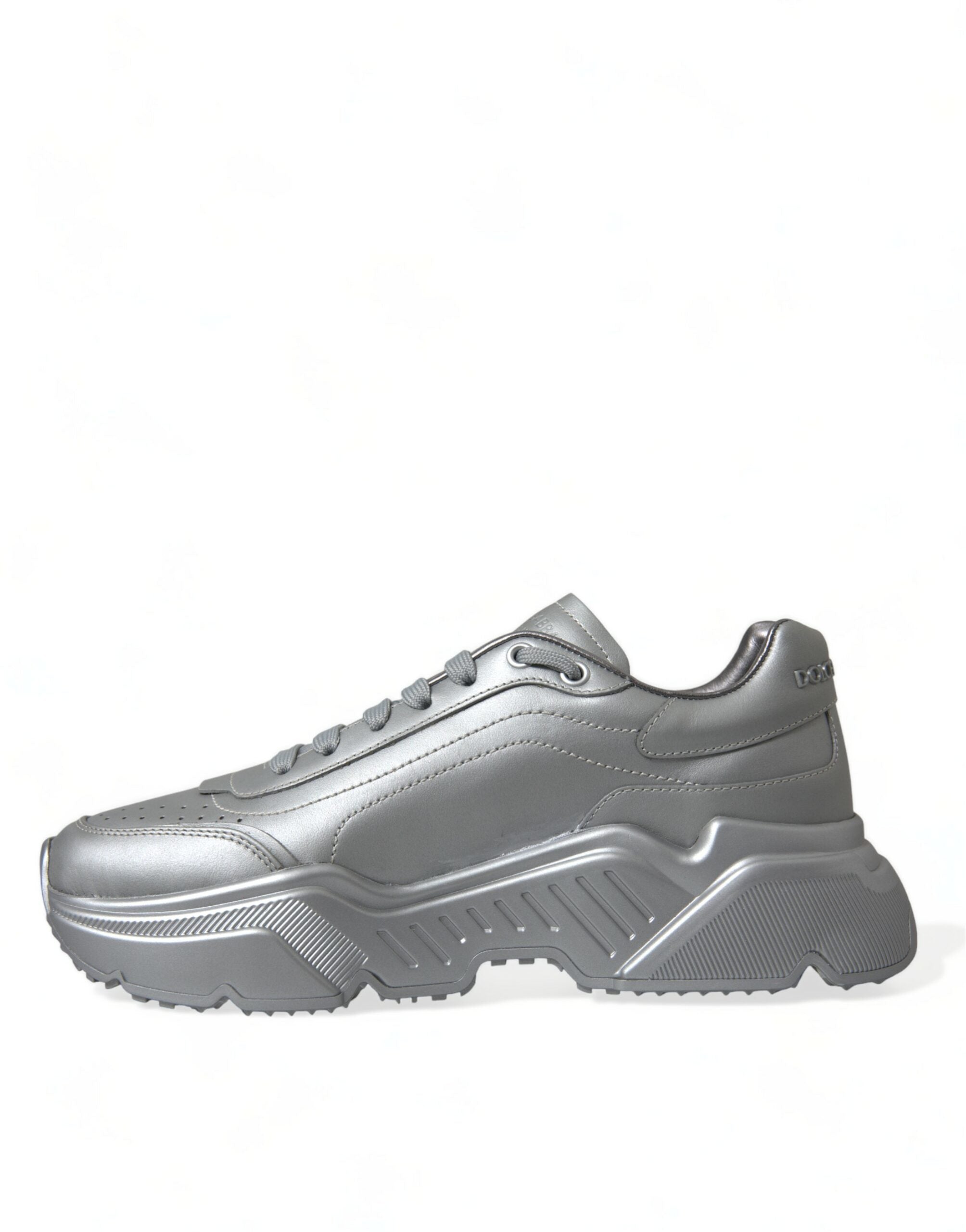 Silver DAYMASTER Leather Men Casual Sneakers Shoes - ventzia