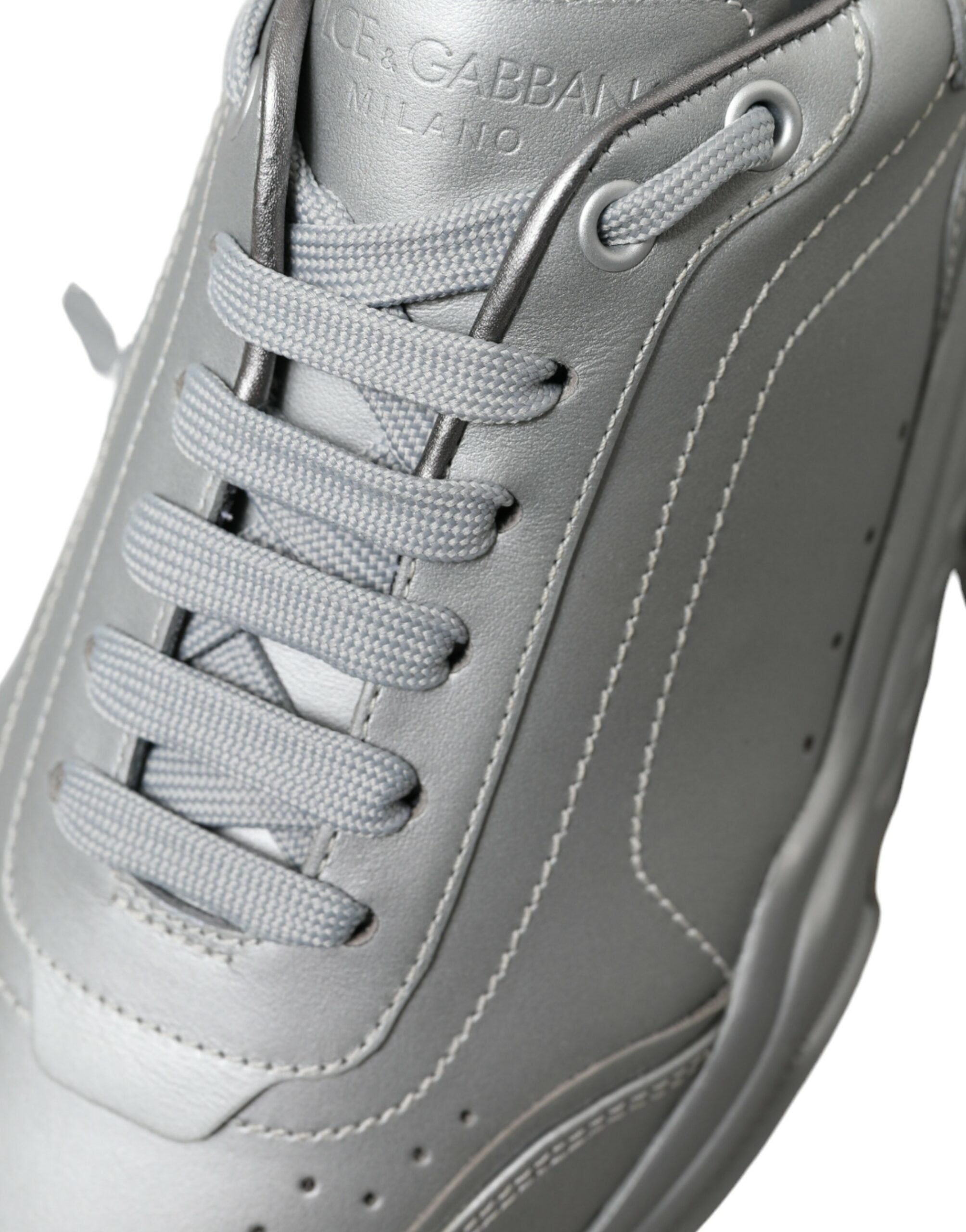 Silver DAYMASTER Leather Men Casual Sneakers Shoes - ventzia