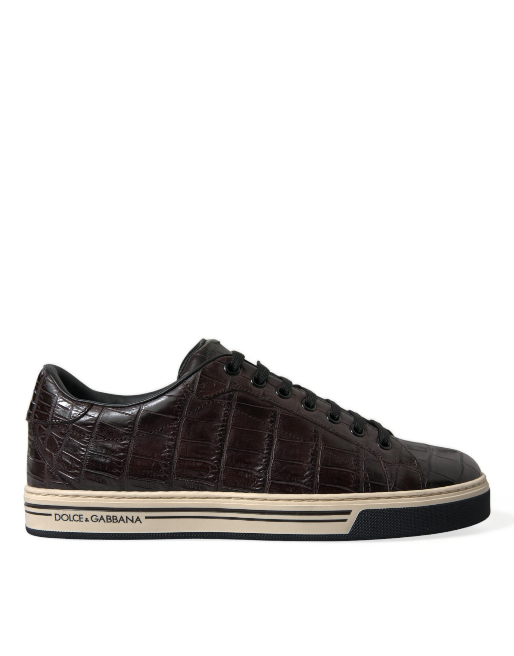 Brown Croc Exotic Leather Men Casual Sneakers Shoes - ventzia