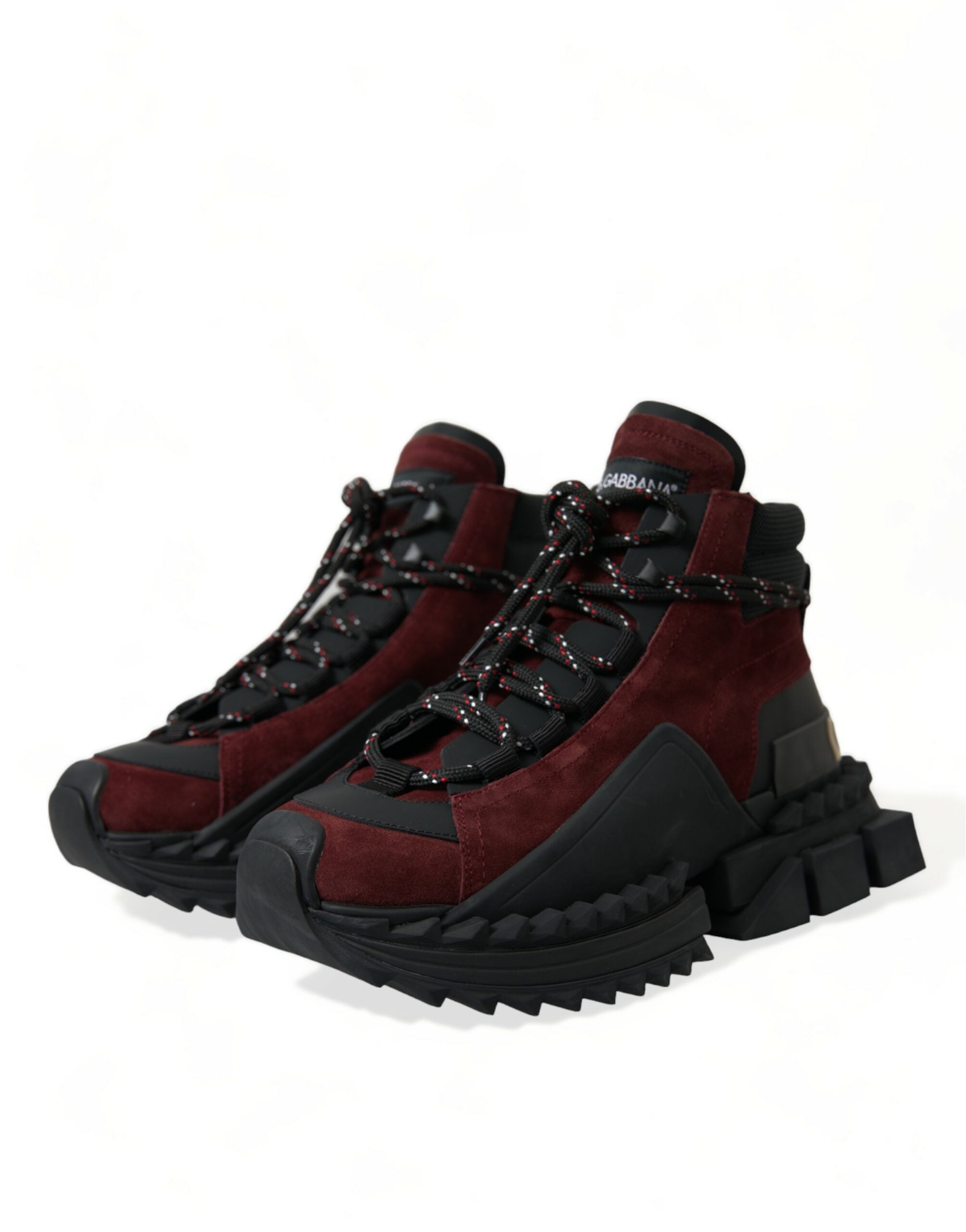 Burgundy Super King High Top Men Sneakers Shoes - ventzia