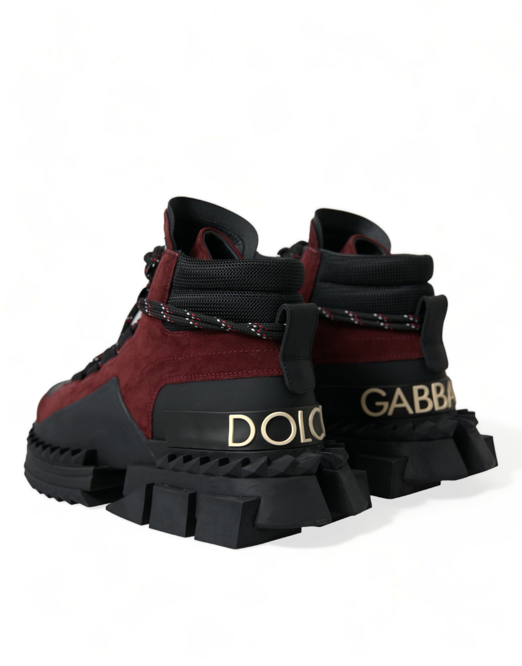 Burgundy Super King High Top Men Sneakers Shoes - ventzia