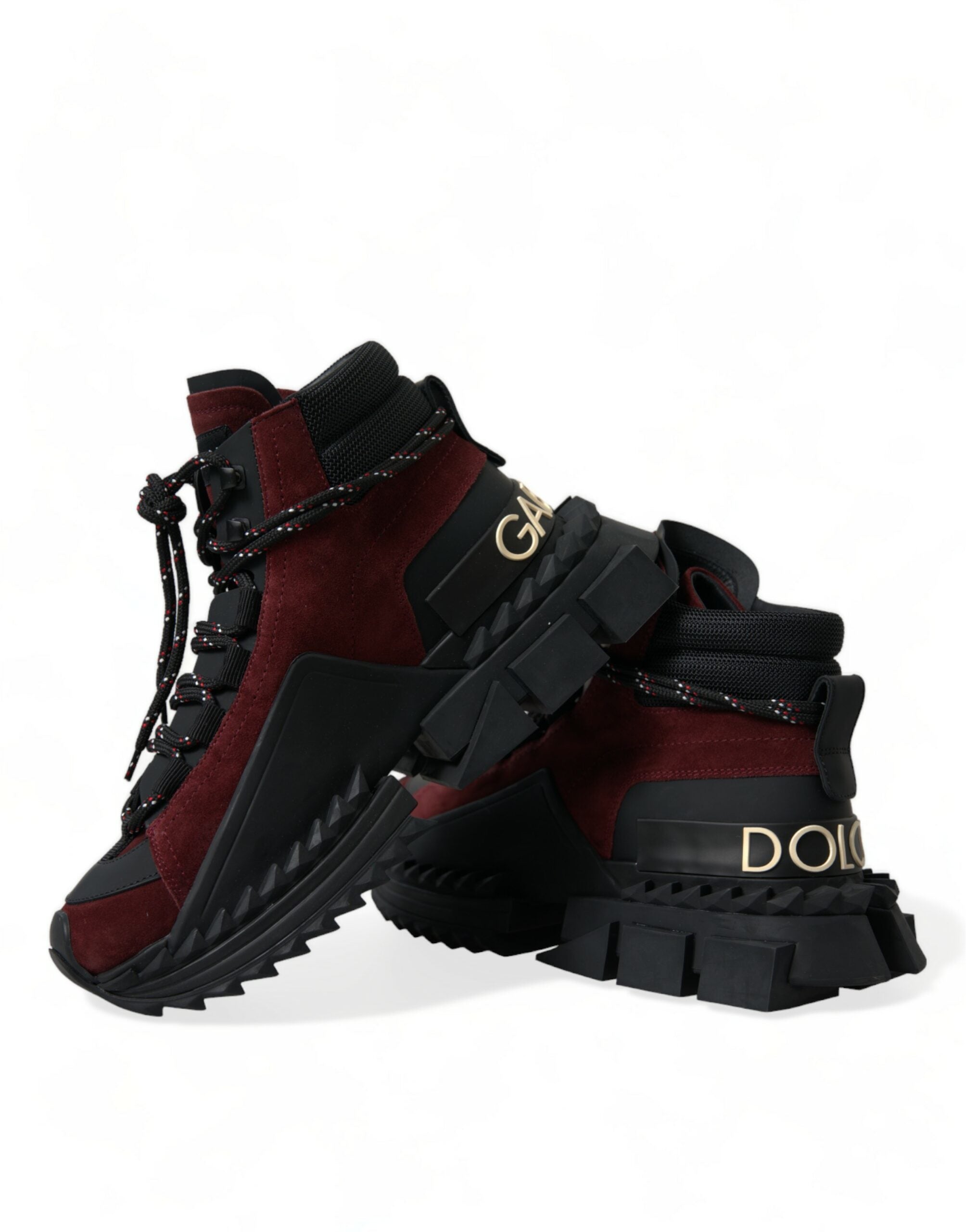 Burgundy Super King High Top Men Sneakers Shoes - ventzia