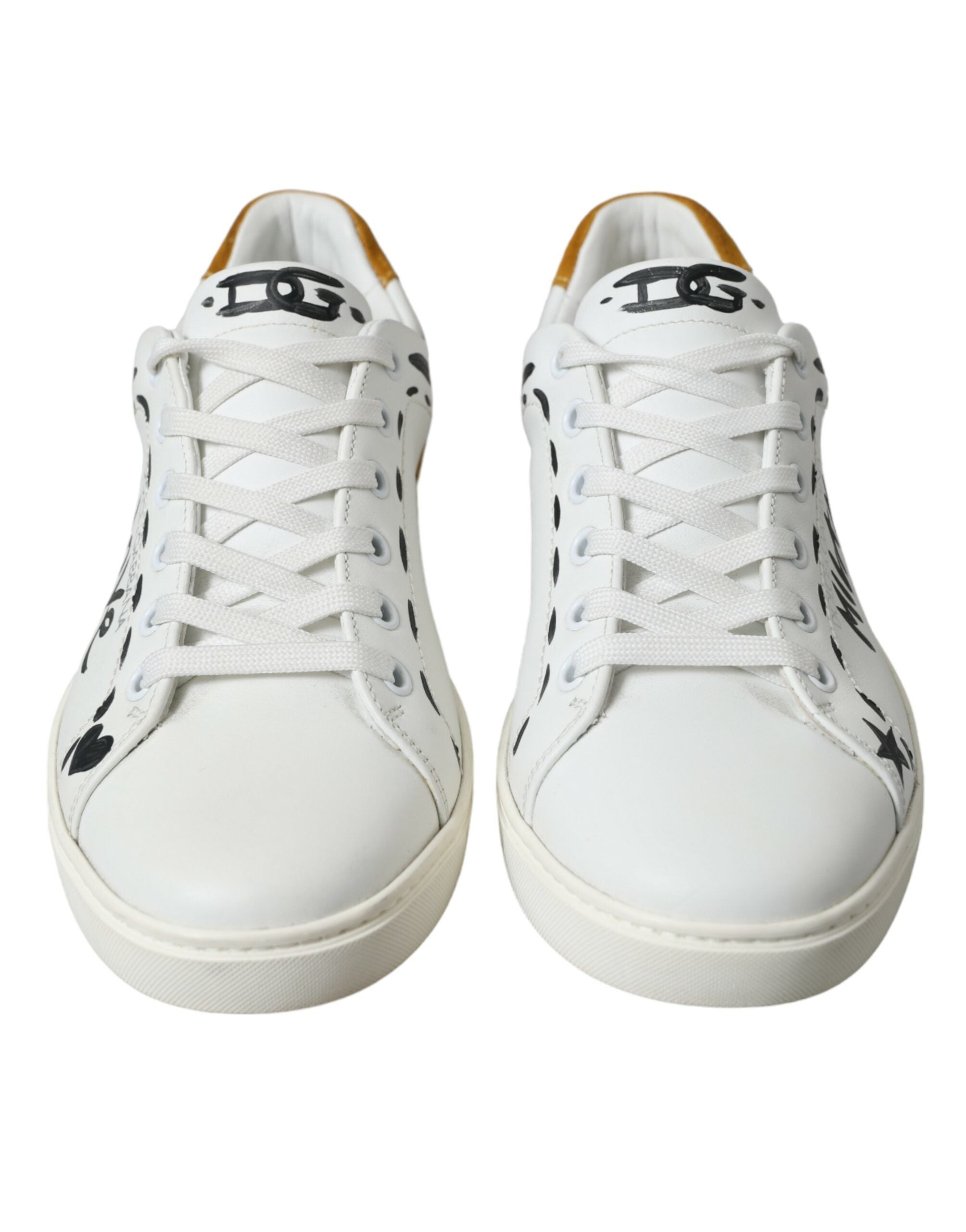 White Leather LOVE Milano Men Sneakers Shoes - ventzia