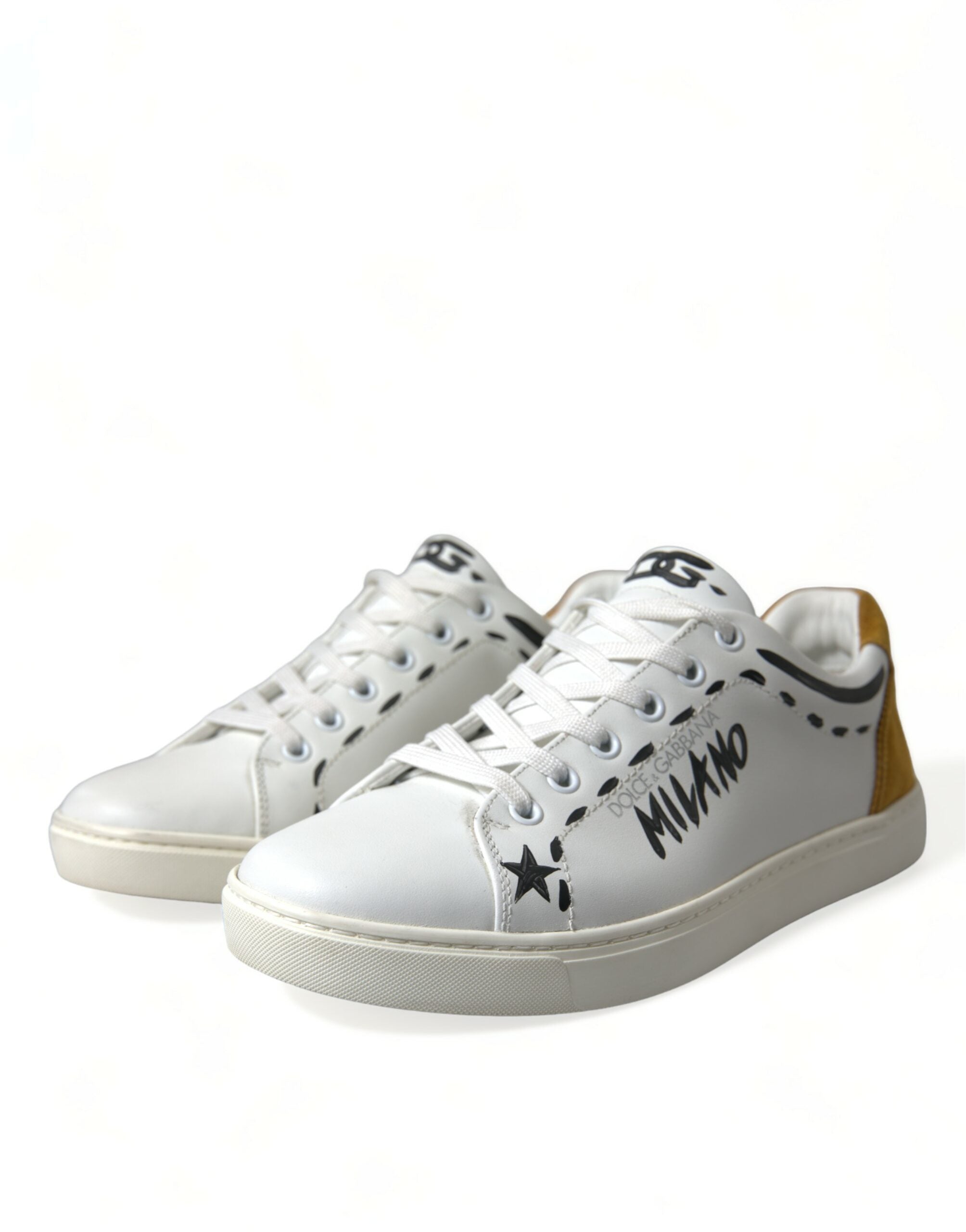 White Leather LOVE Milano Men Sneakers Shoes - ventzia
