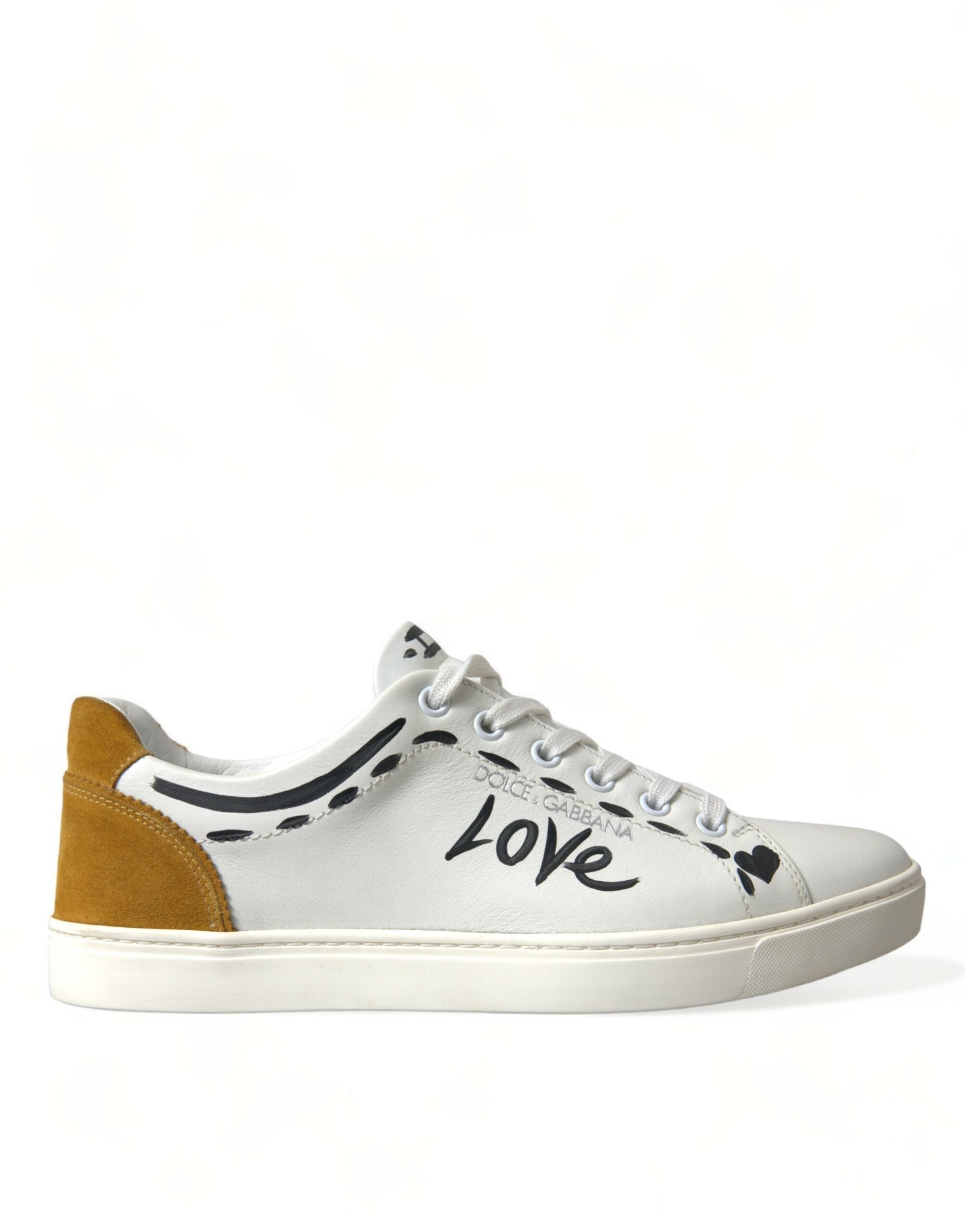 White Leather LOVE Milano Men Sneakers Shoes - ventzia