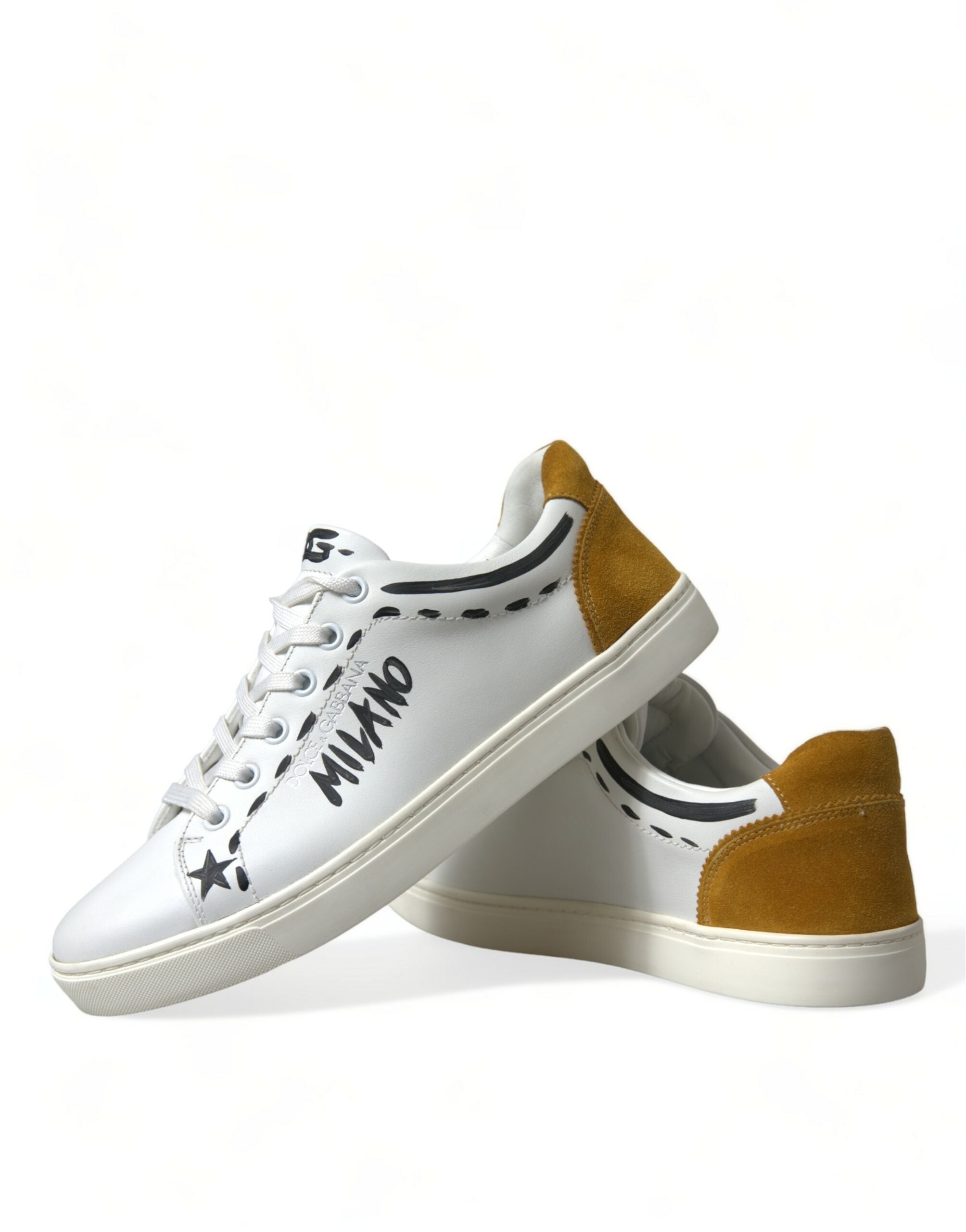 White Leather LOVE Milano Men Sneakers Shoes - ventzia