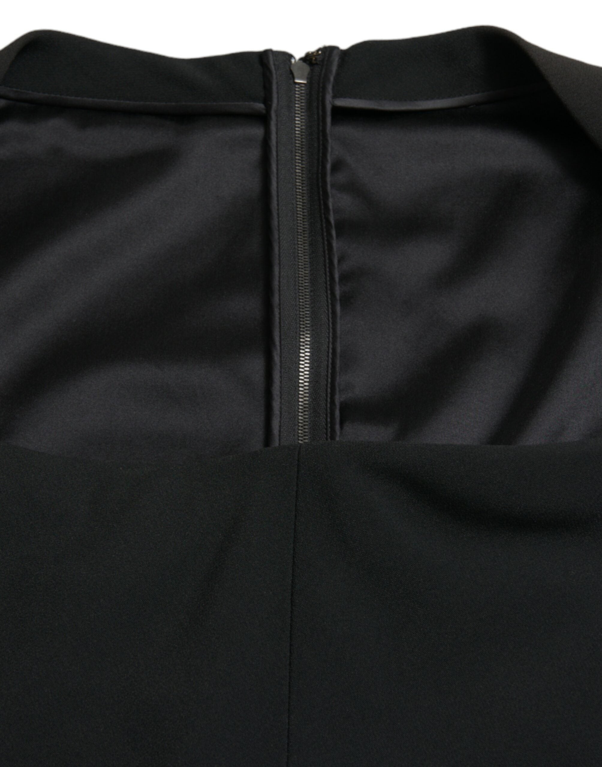 Black Cady Viscose Sleeveless Dress - ventzia