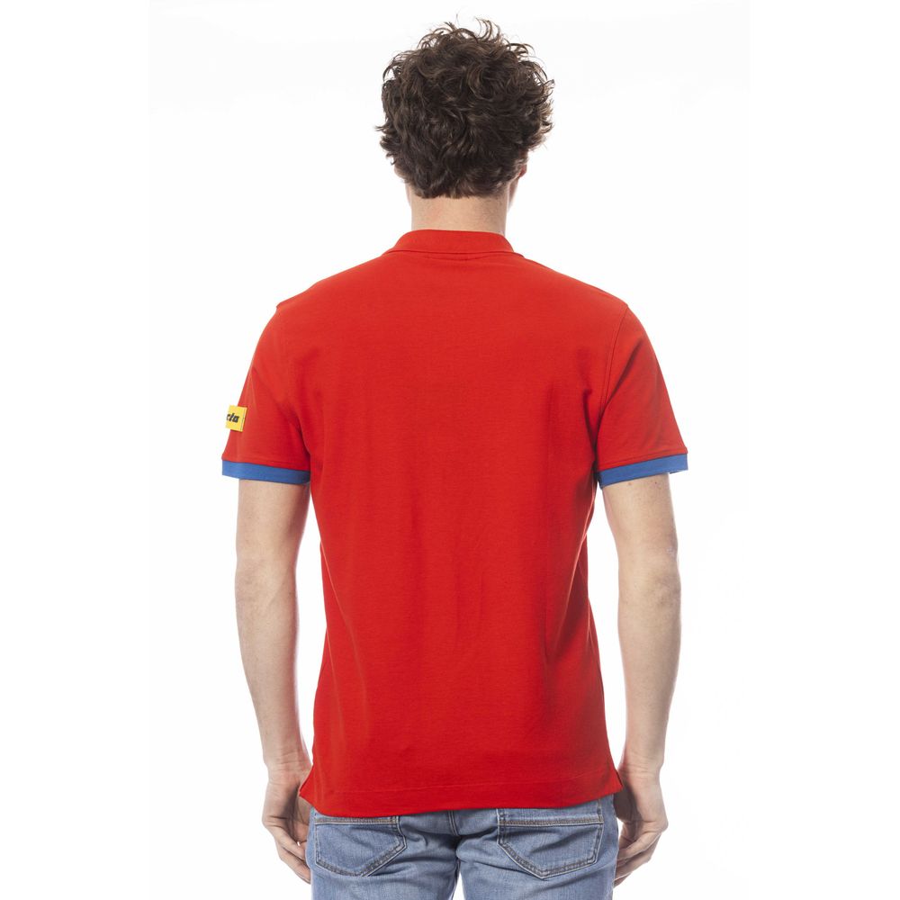 Red Cotton Men Polo Shirt - ventzia