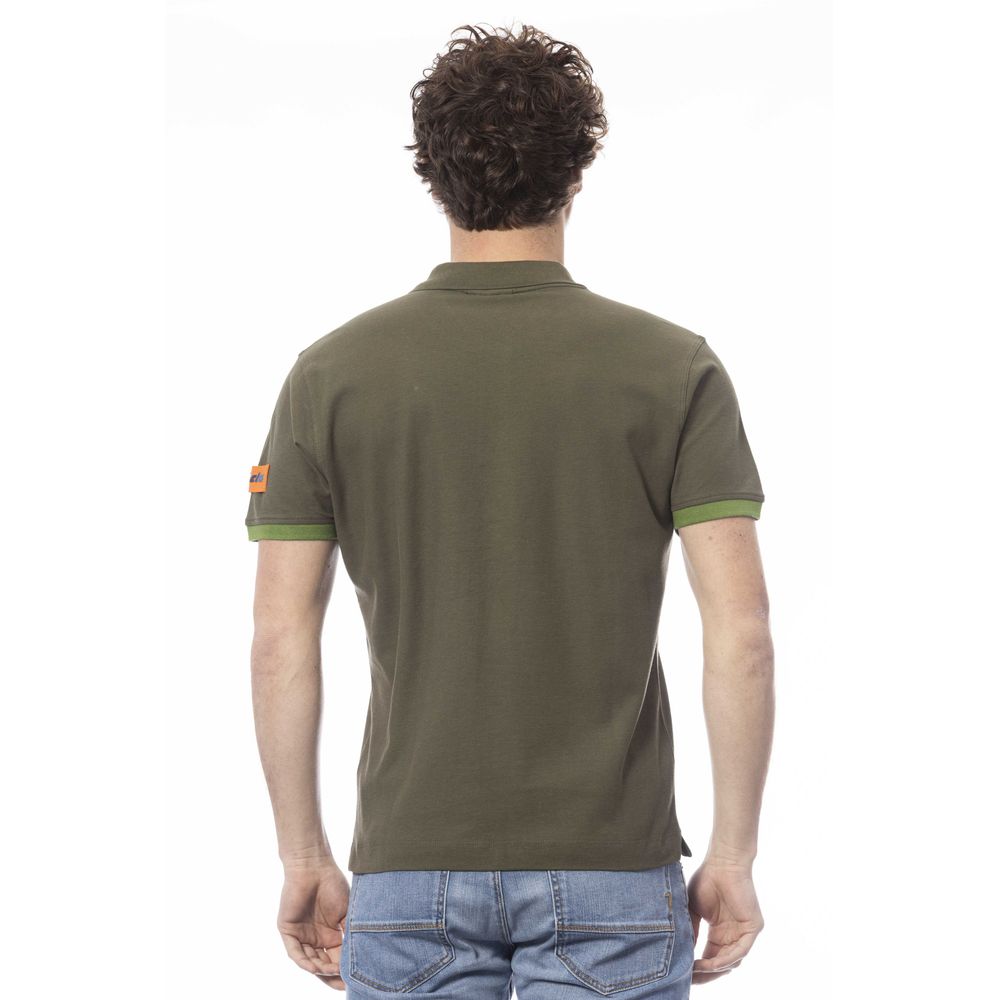 Green Cotton Men Polo Shirt - ventzia