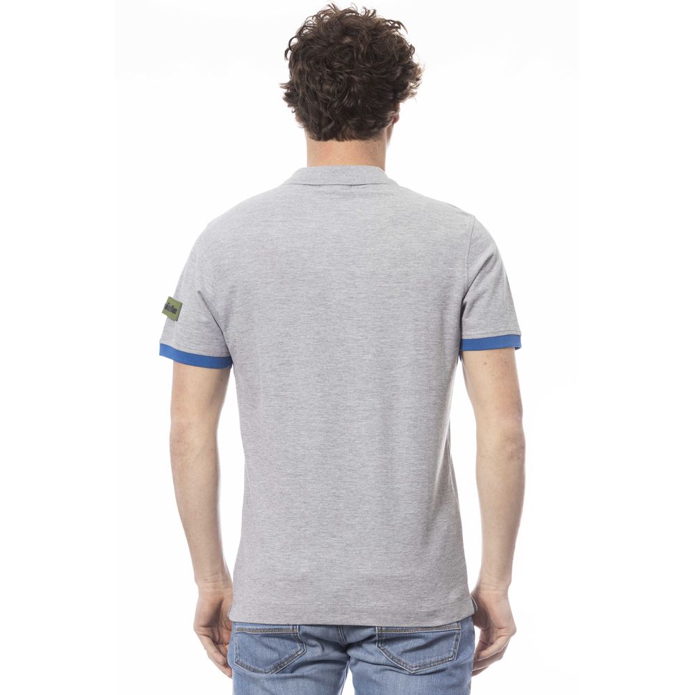 Gray Cotton Men Polo Shirt - ventzia