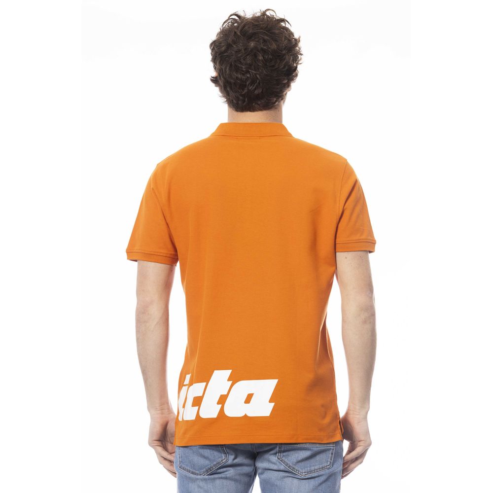 Orange Cotton Men Polo Shirt - ventzia