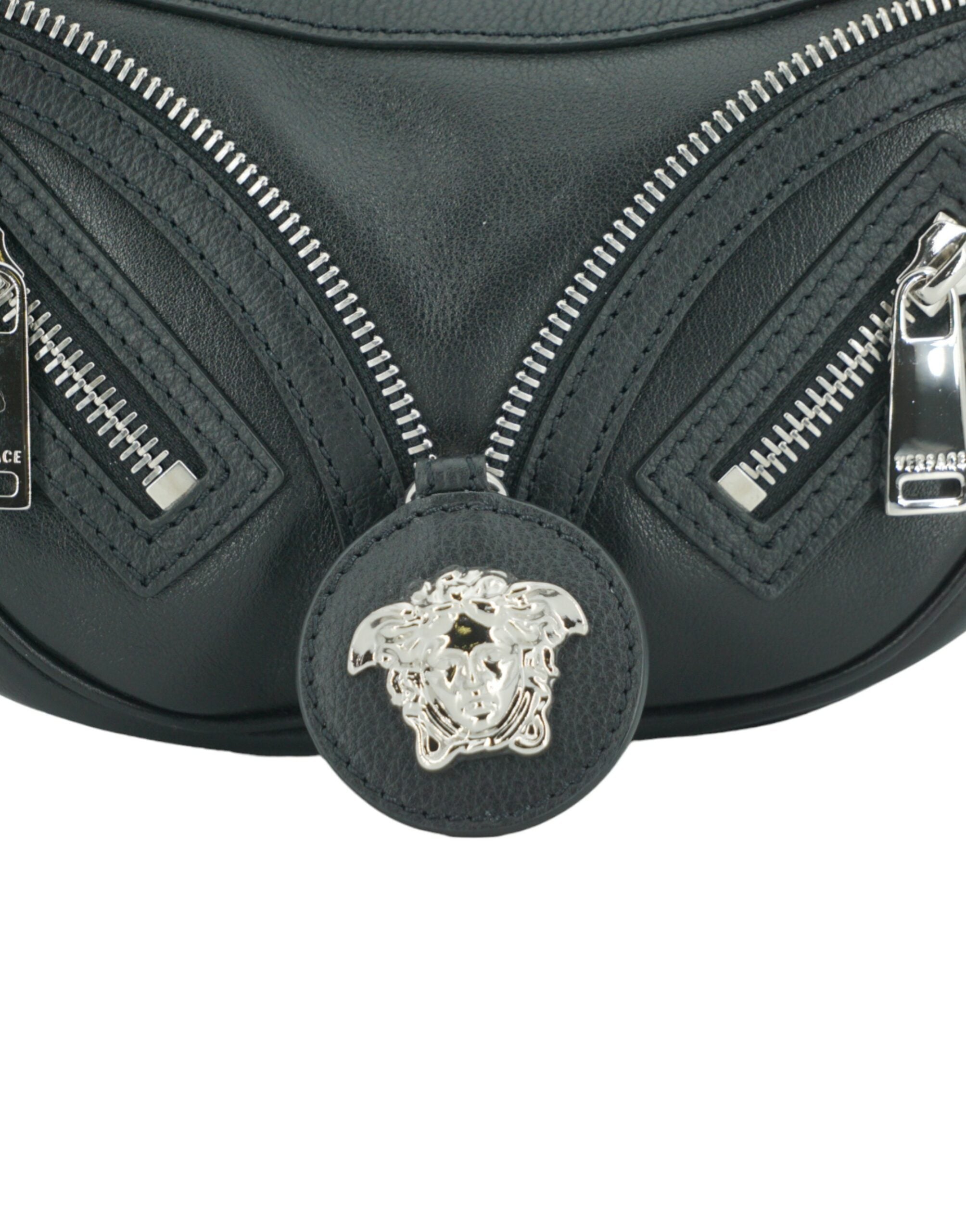 Elegant Black Mini Hobo Shoulder Bag - ventzia