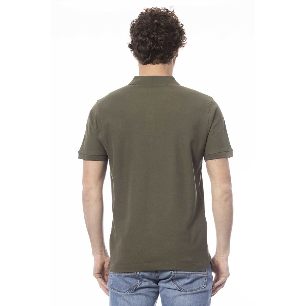 Green Cotton Men Polo Shirt - ventzia