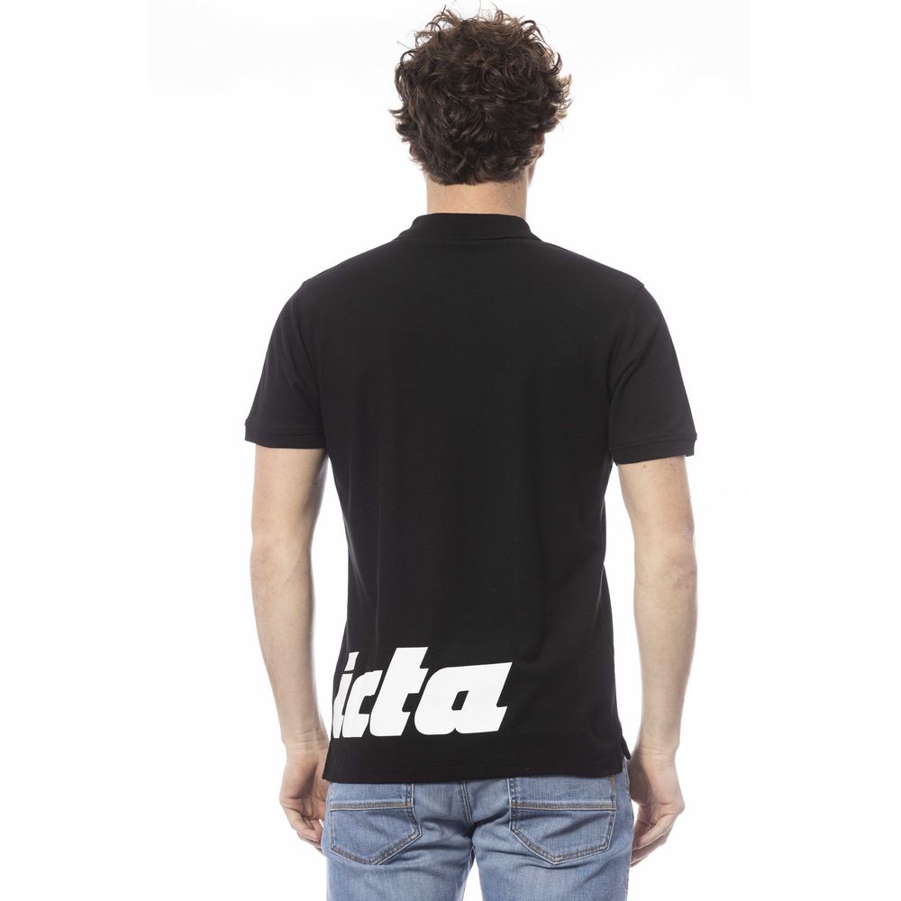 Black Cotton Men Polo Shirt - ventzia