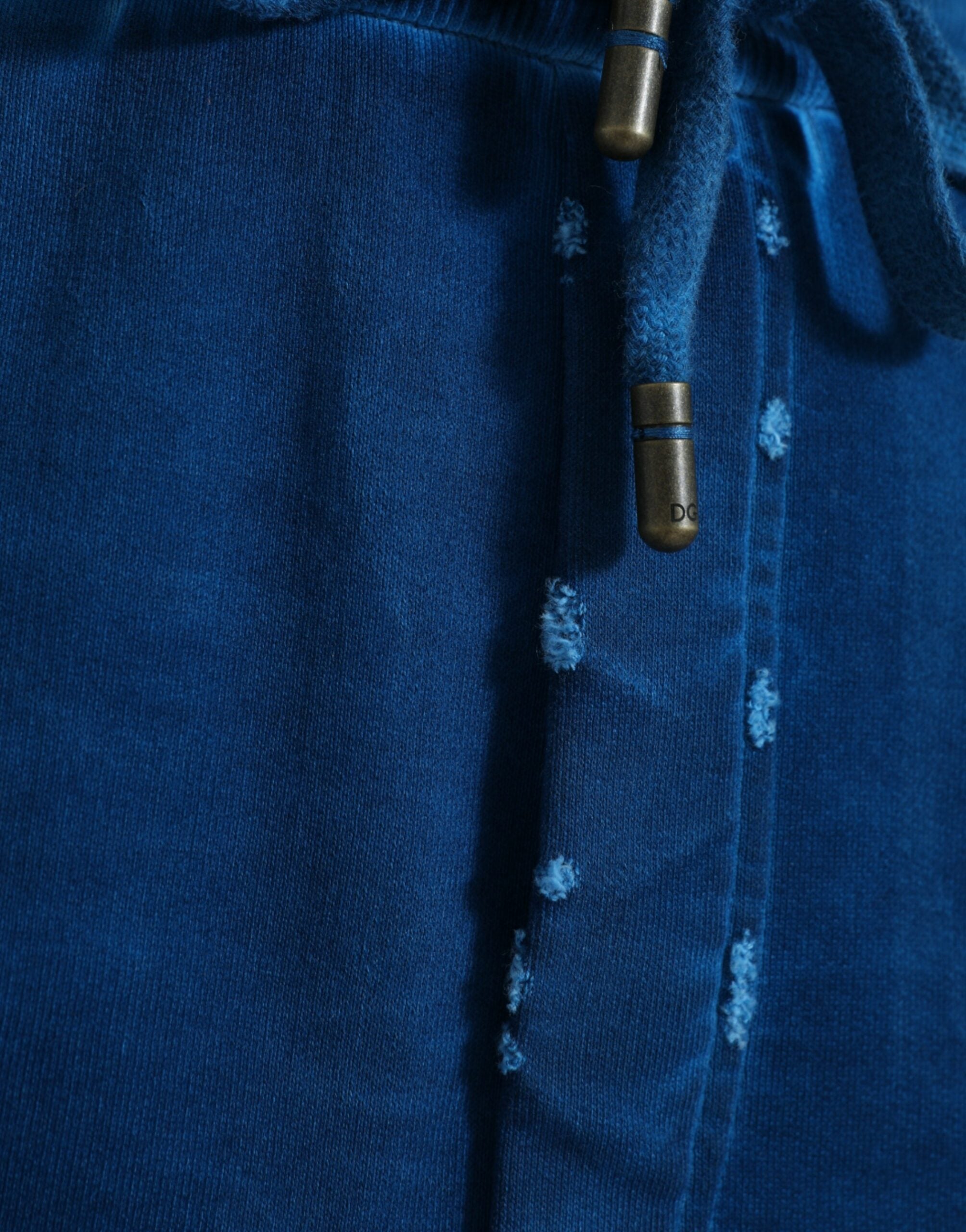 Blue Logo Cotton Jogger Sweatpants Pants - ventzia