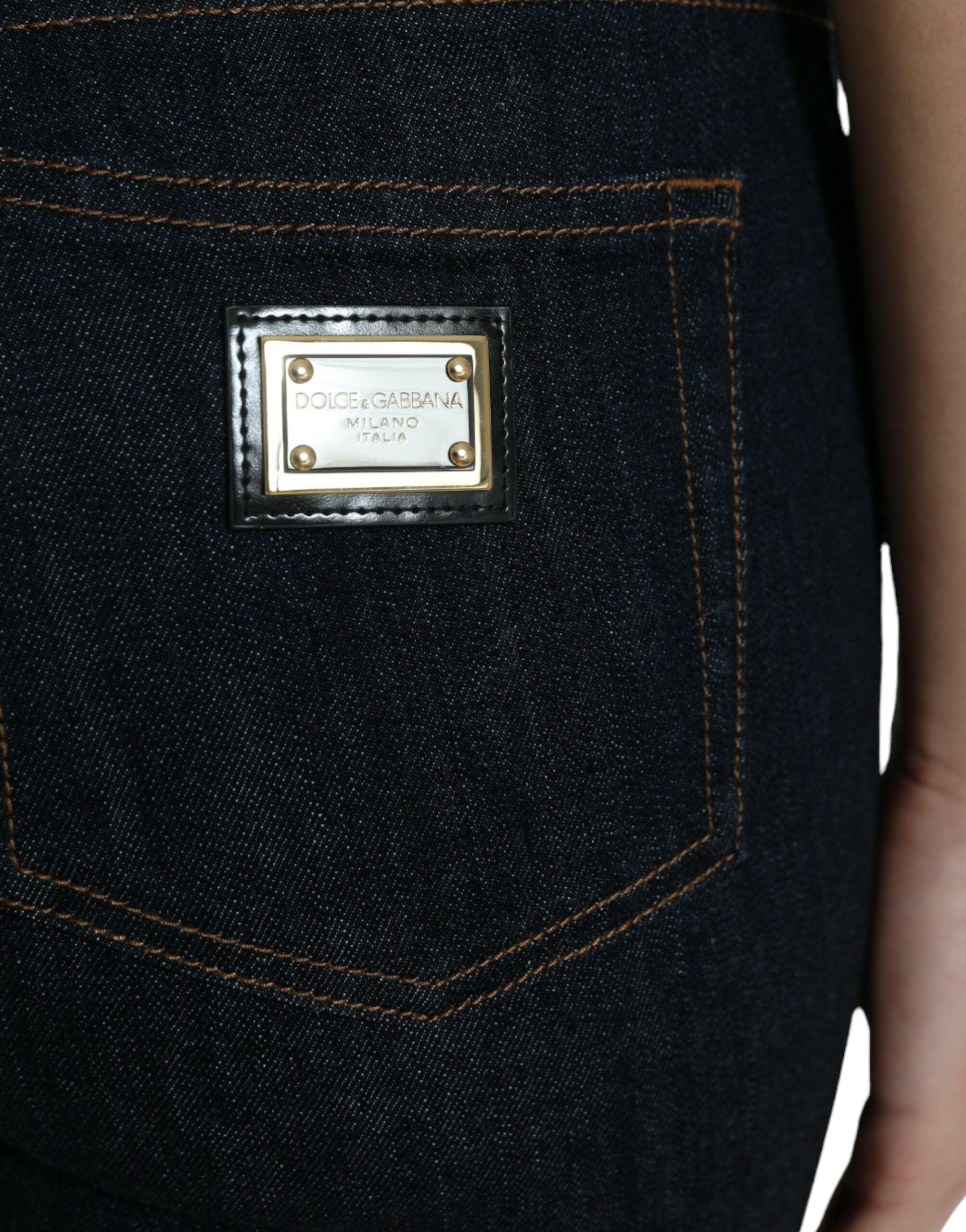 Blue Cotton Stretch Denim Skinny Jeans - ventzia