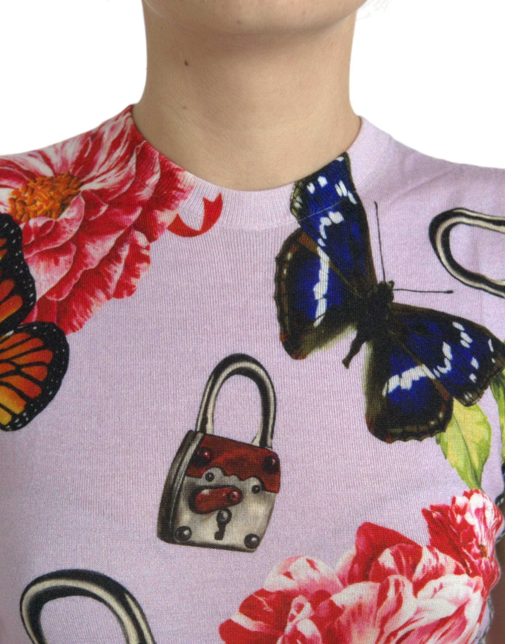 Multicolor Floral Padlock Butterfly Tank Top - ventzia