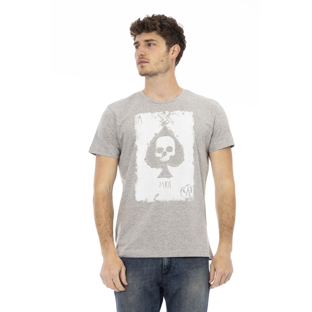 Gray Cotton Men T-Shirt - ventzia