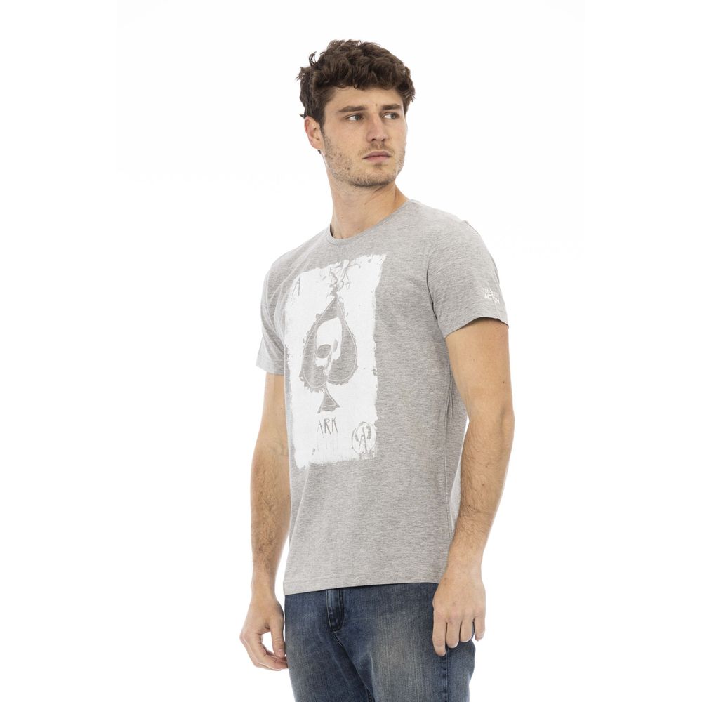 Gray Cotton Men T-Shirt - ventzia