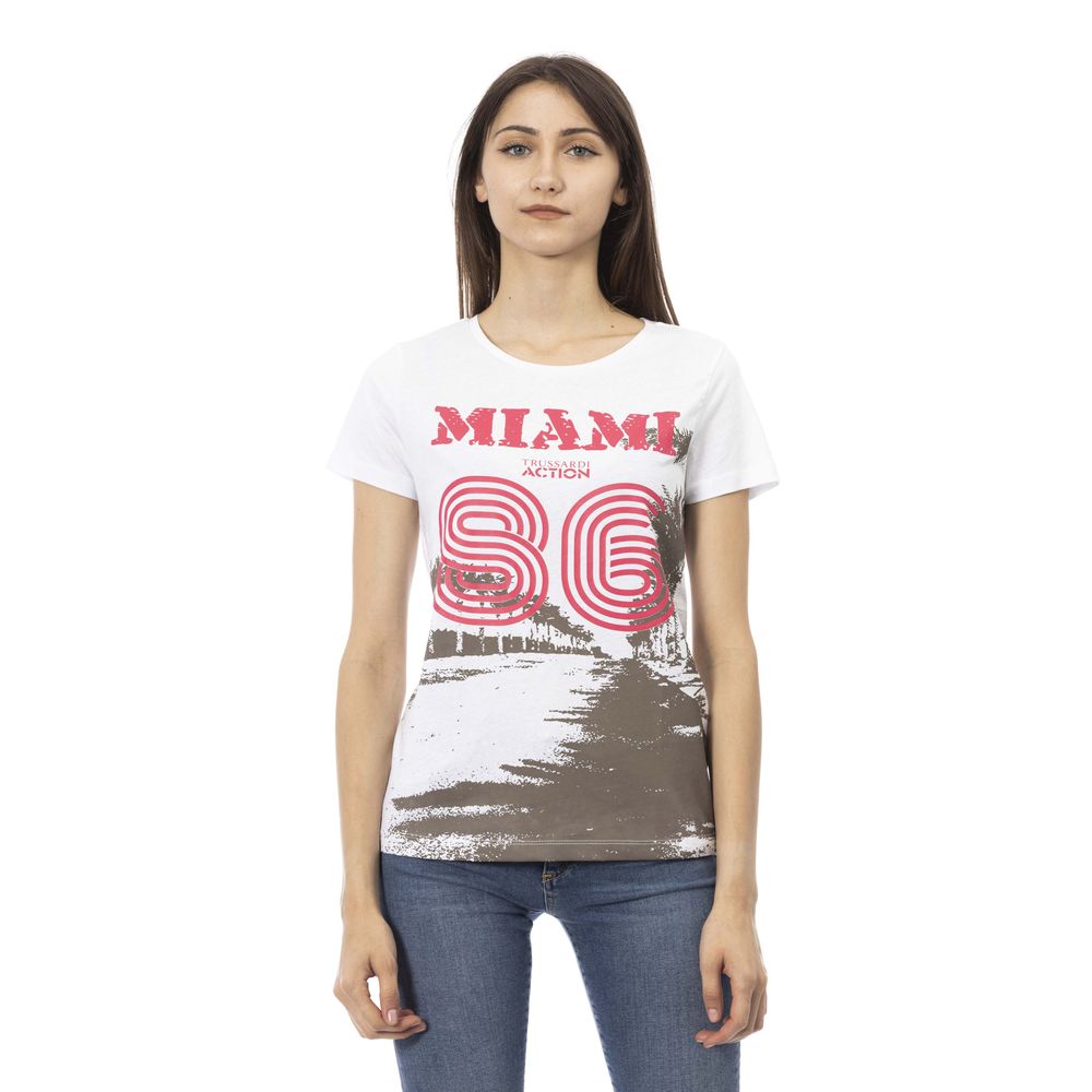 White Cotton Women T-Shirt - ventzia